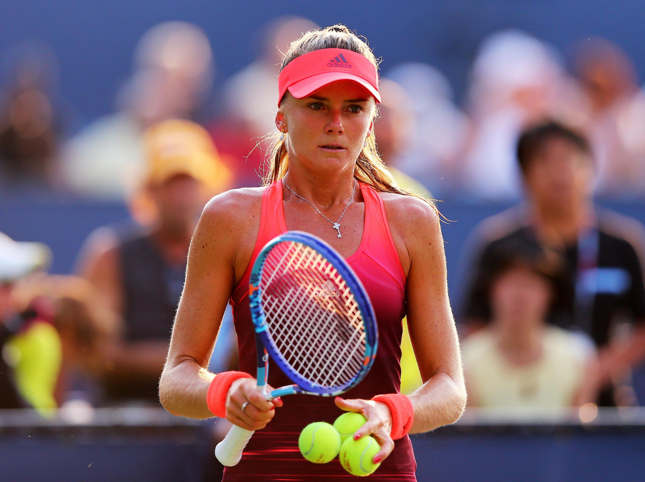 Hantuchová in action at the US Open in 2015