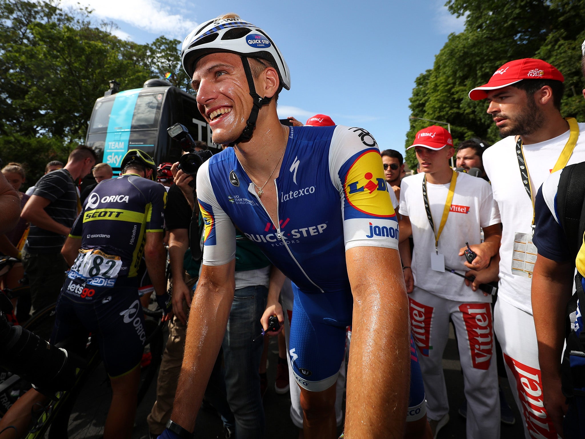 Kittel won stage seven in a tight finish