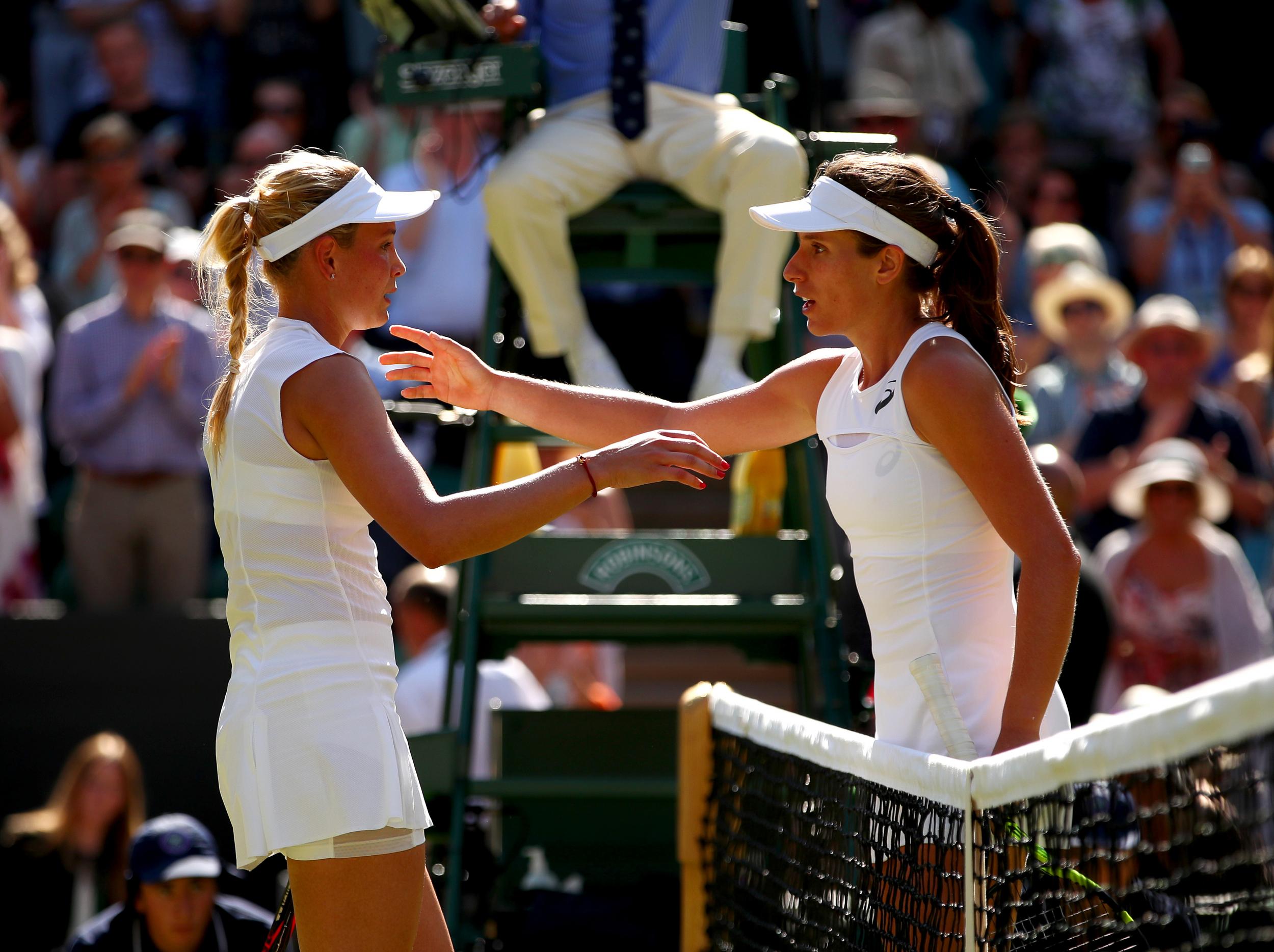 Konta and Vekic slugged it out on Centre Court (Getty )