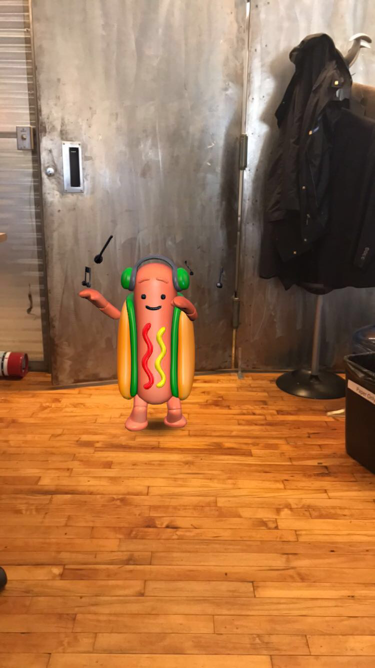 The Snapchat hot dog in The Independent's US office