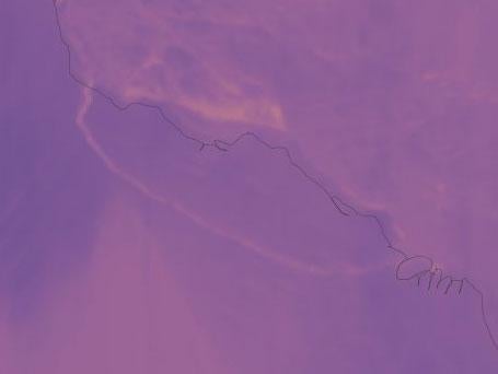 A thermal image taken by Nasa’s Modis satellite appears to show the giant iceberg is no longer connected to the main ice shelf