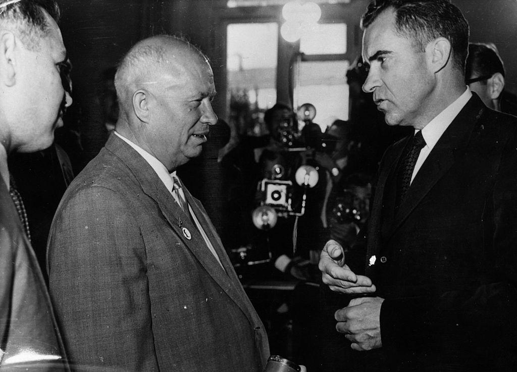 The then vice president meets with Soviet leader Nikita Khrushchev in December 1959