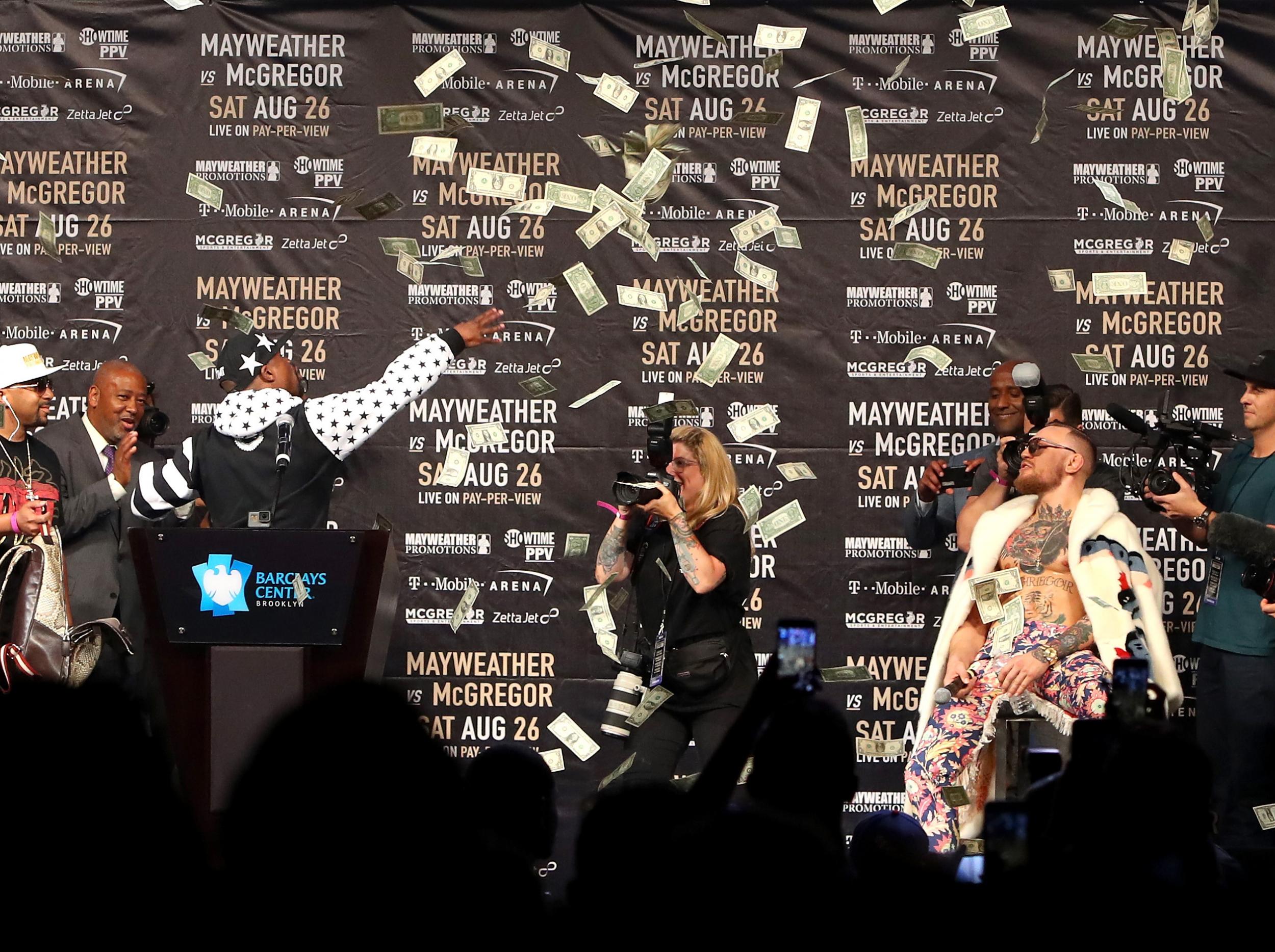 Mayweather enjoyed the better of the verbal exchanges (Getty)