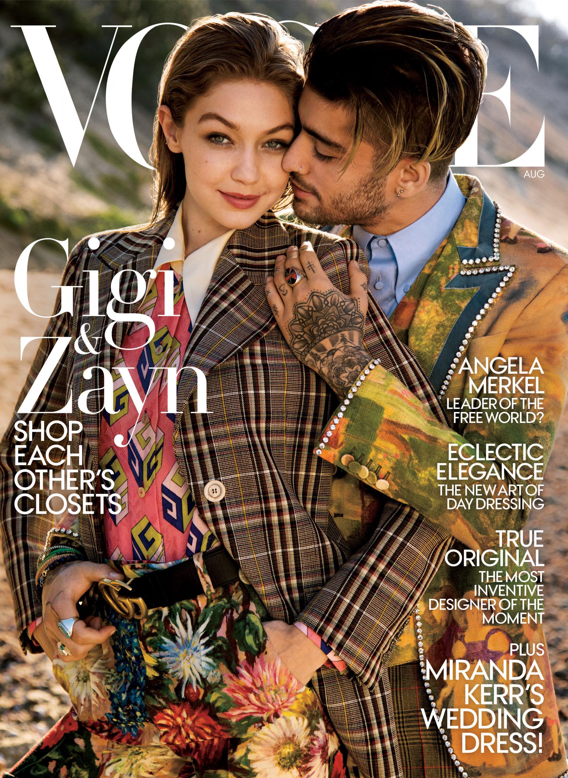 Hadid and Malik appear on the cover of Vogue's August issue