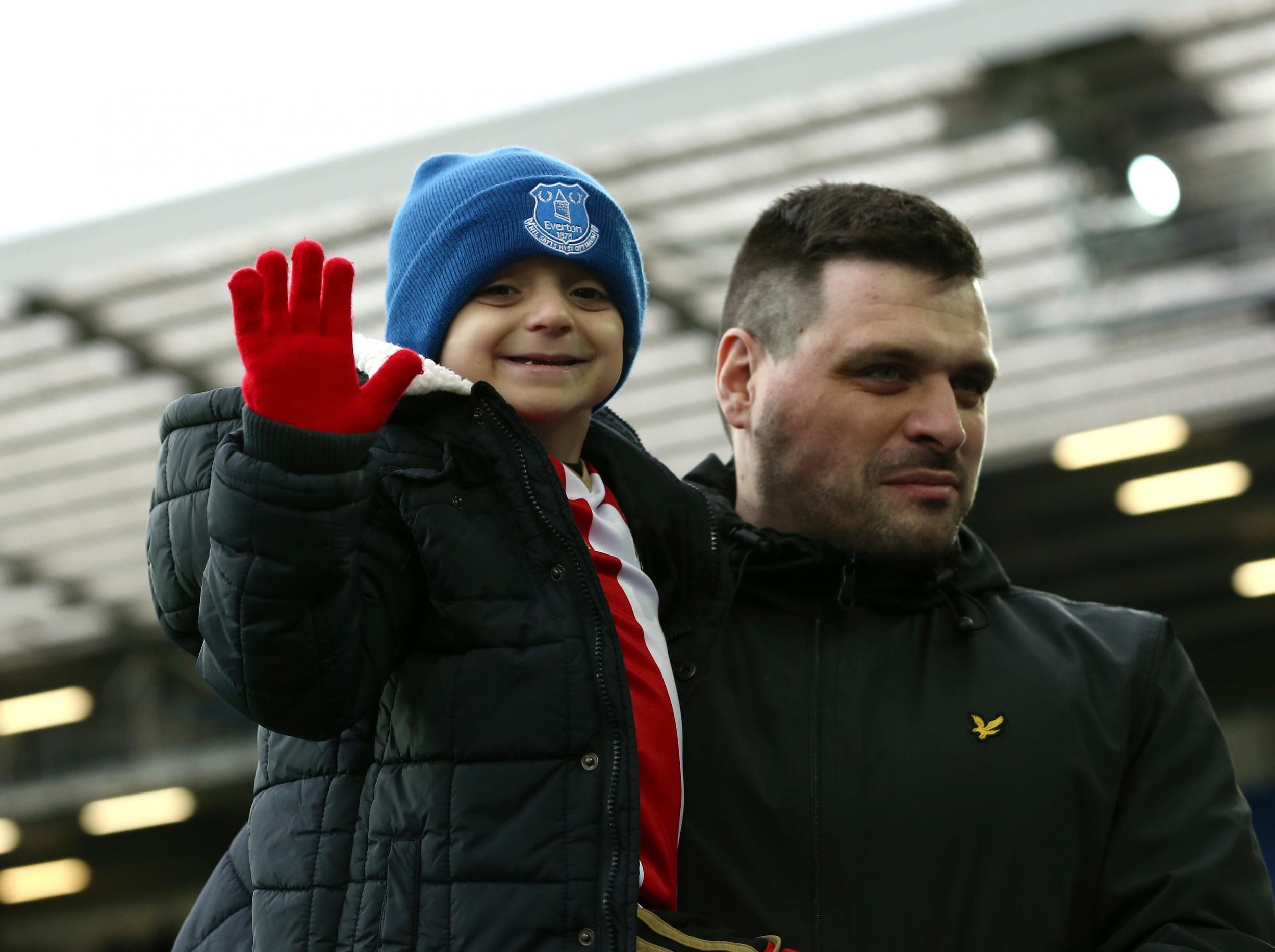 Last season Bradley was a mascot for Sunderland, Everton and England