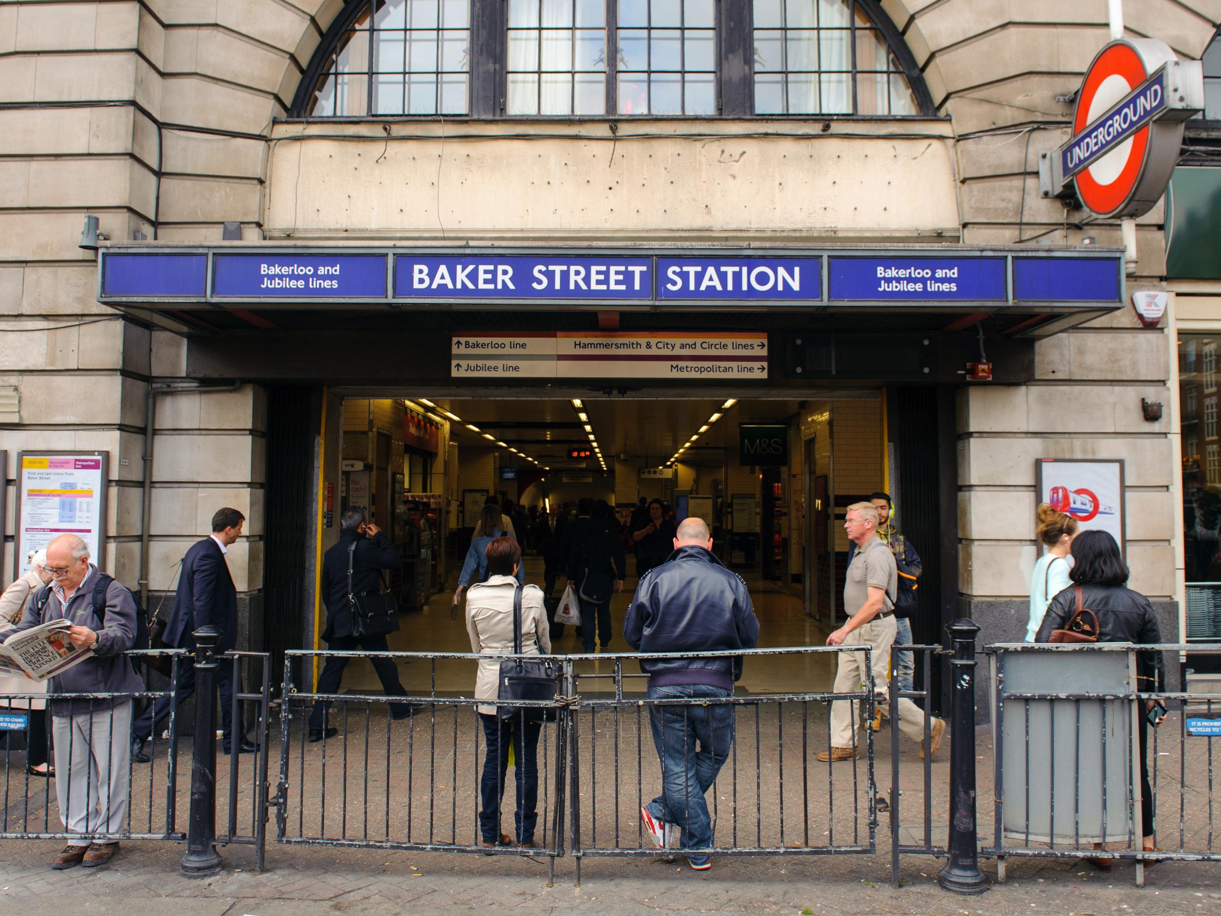 The woman said she was waiting for a train at Baker Street station when the man approached her