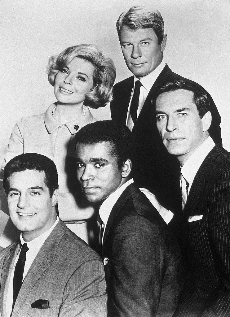 ‘Mission Impossible’ also starred (from left) Peter Lupus, Barbara Bain, Greg Morris and Peter Graves