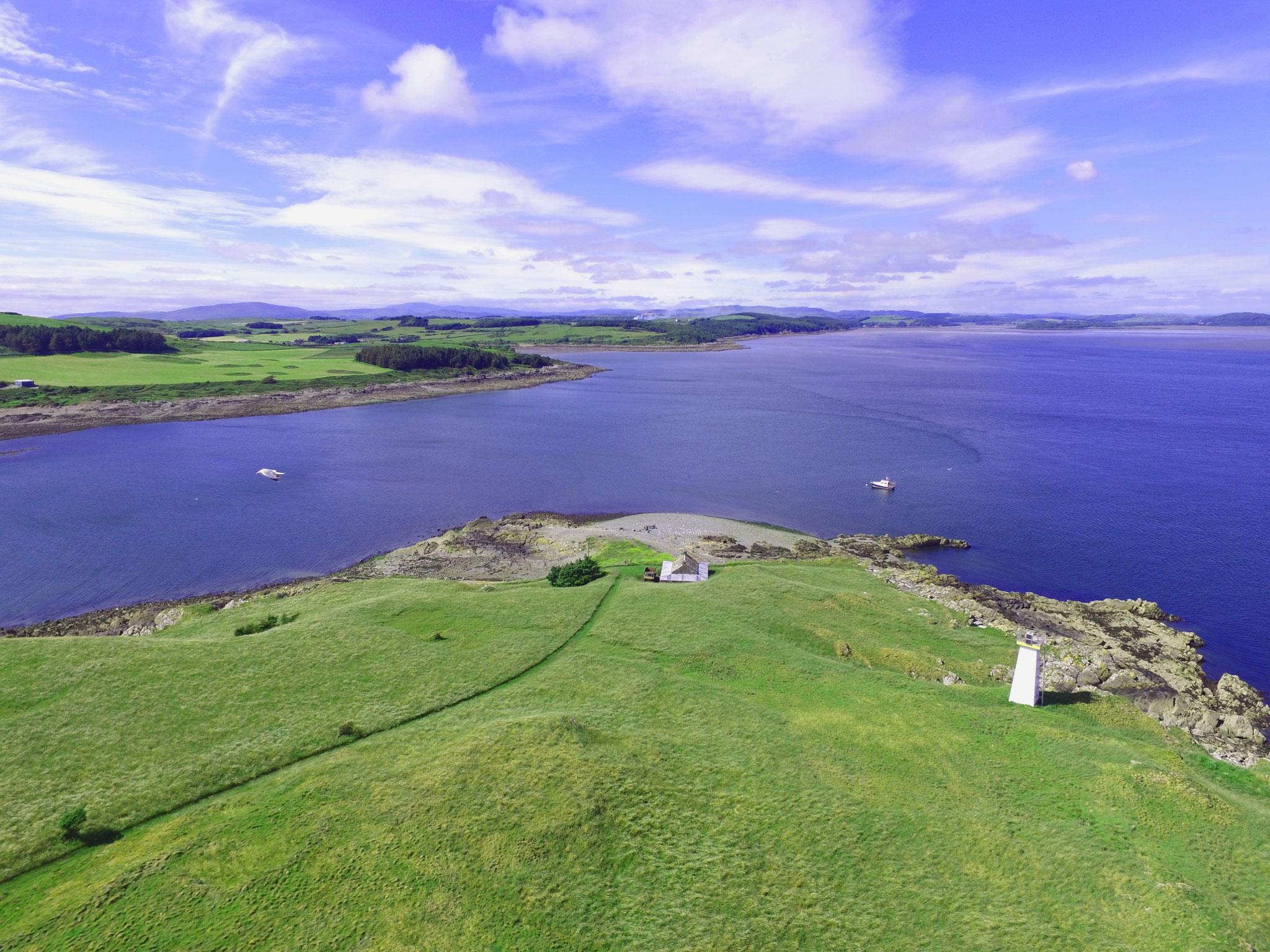 The island is accessible by boat or helicopter