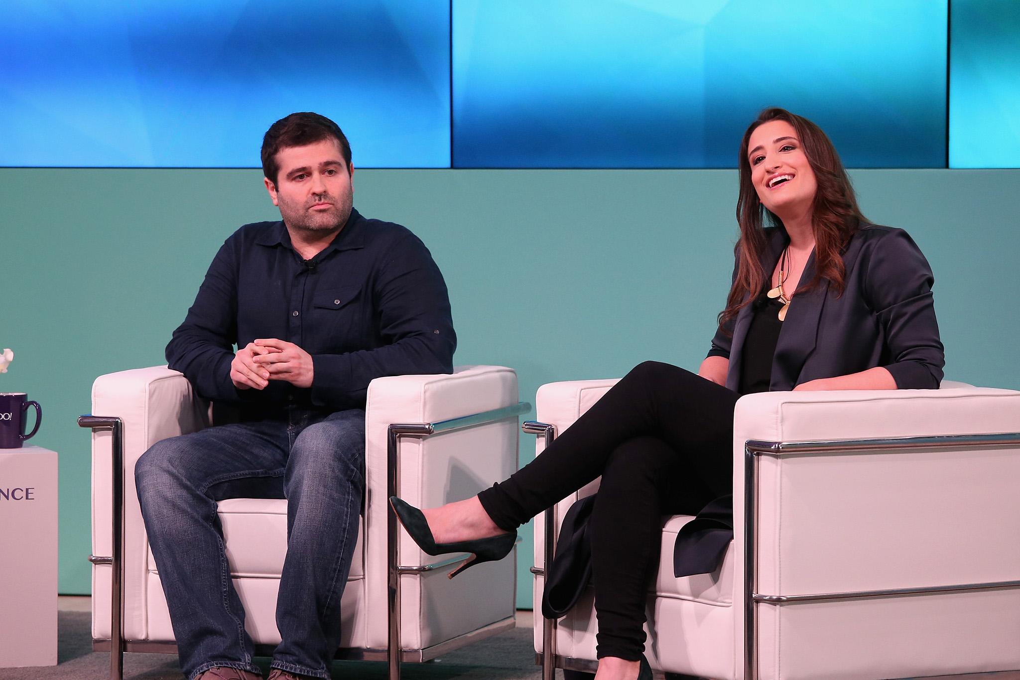 Chief business officer for Indiegogo Slava Rubin and venture partner First Round Capital Hayley Barna. Women are better at using platforms such as Indiegogo for funding campaigns