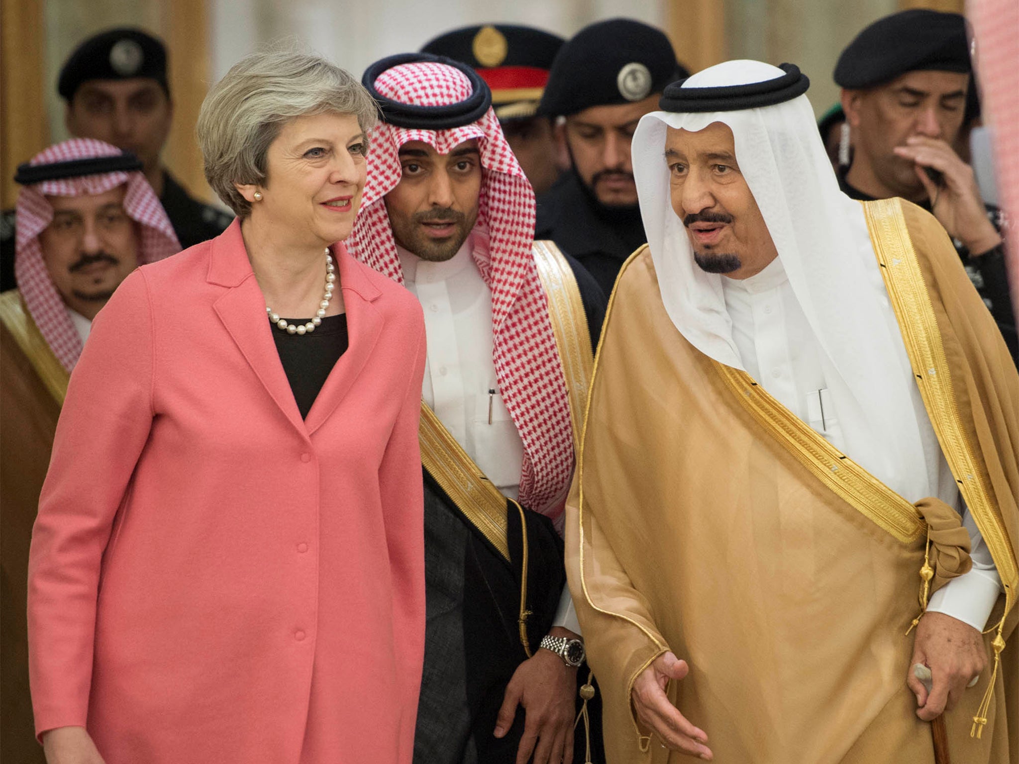 King Salman bin Abdulaziz Al Saud welcomes Theresa May to Saudi Arabia in April