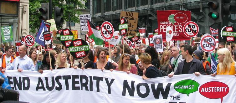 Thousands of people have taken to the streets in various protests to demand an end to the age of austerity, which has seen sweeping cuts to the people's benefits while many wages have remained stagnant and the cost of renting has soared