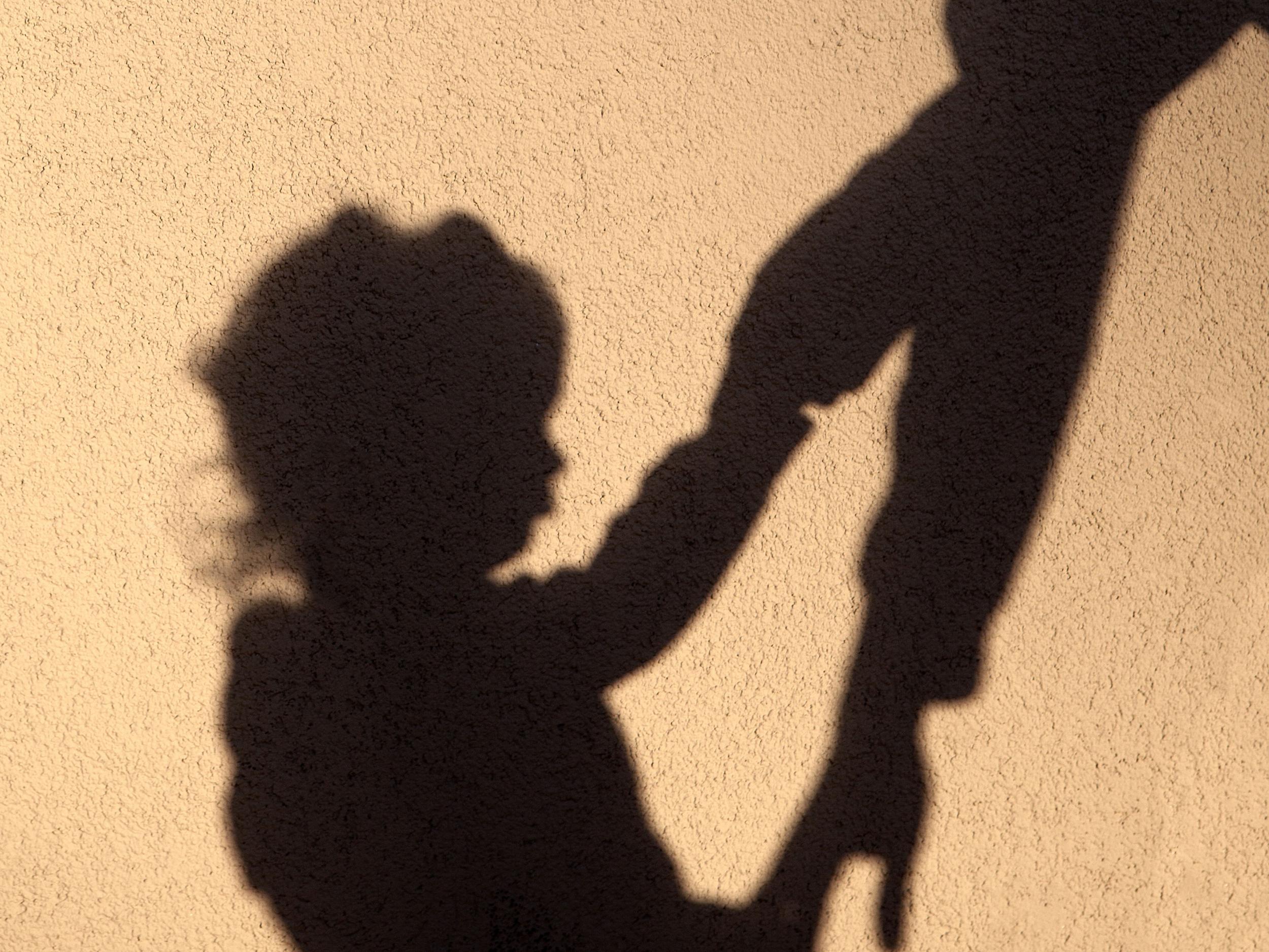 stock image of a little girl's shadow