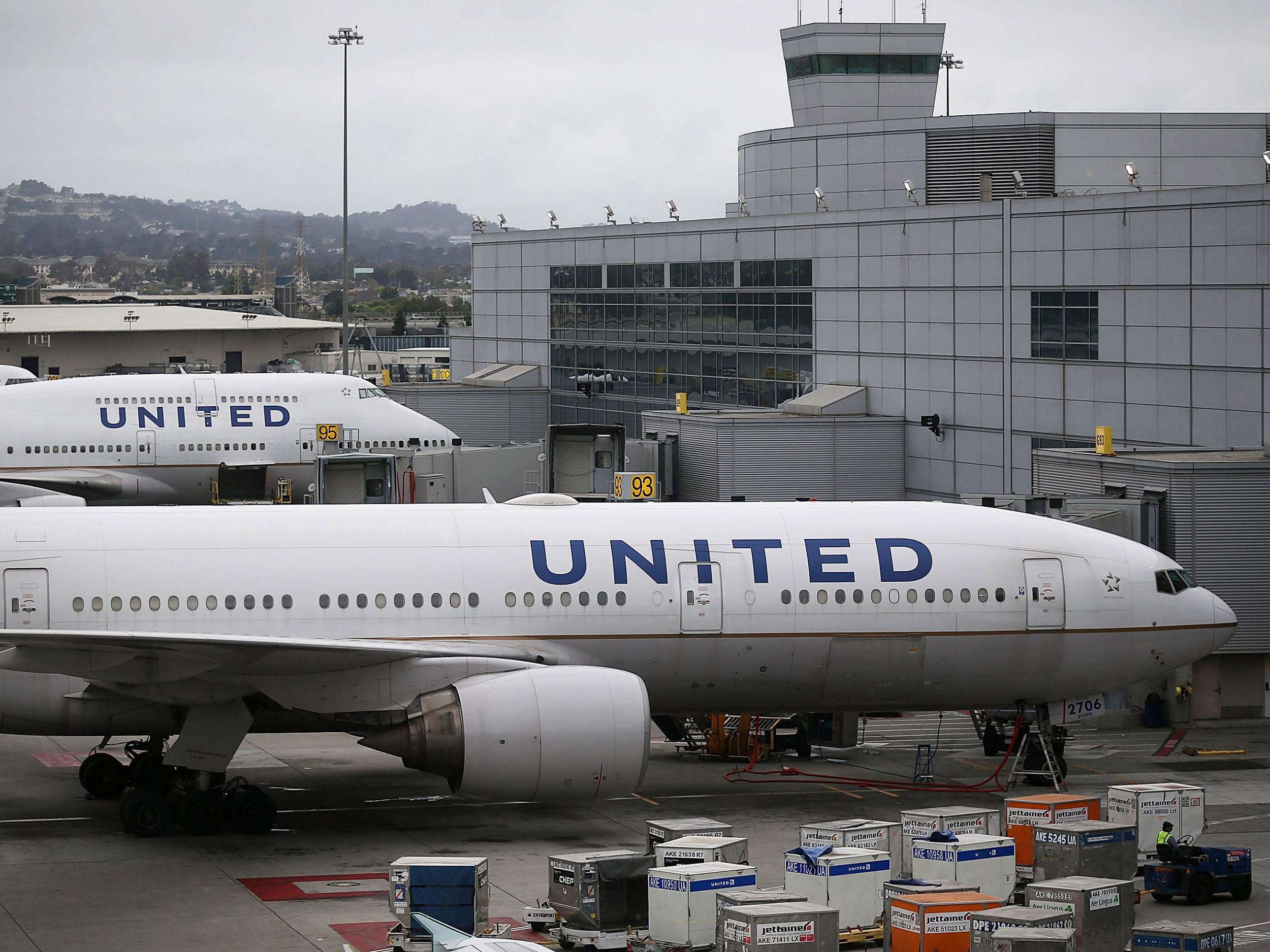 A file photo of a United Airlines flight, which