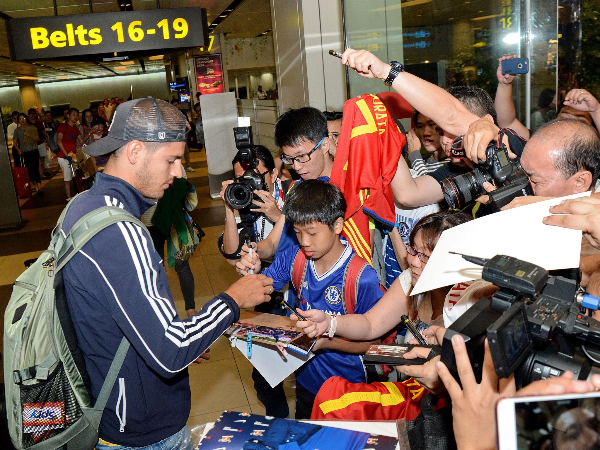 &#13;
Morata jetted out to Singapore to join his teammates over the weekend &#13;