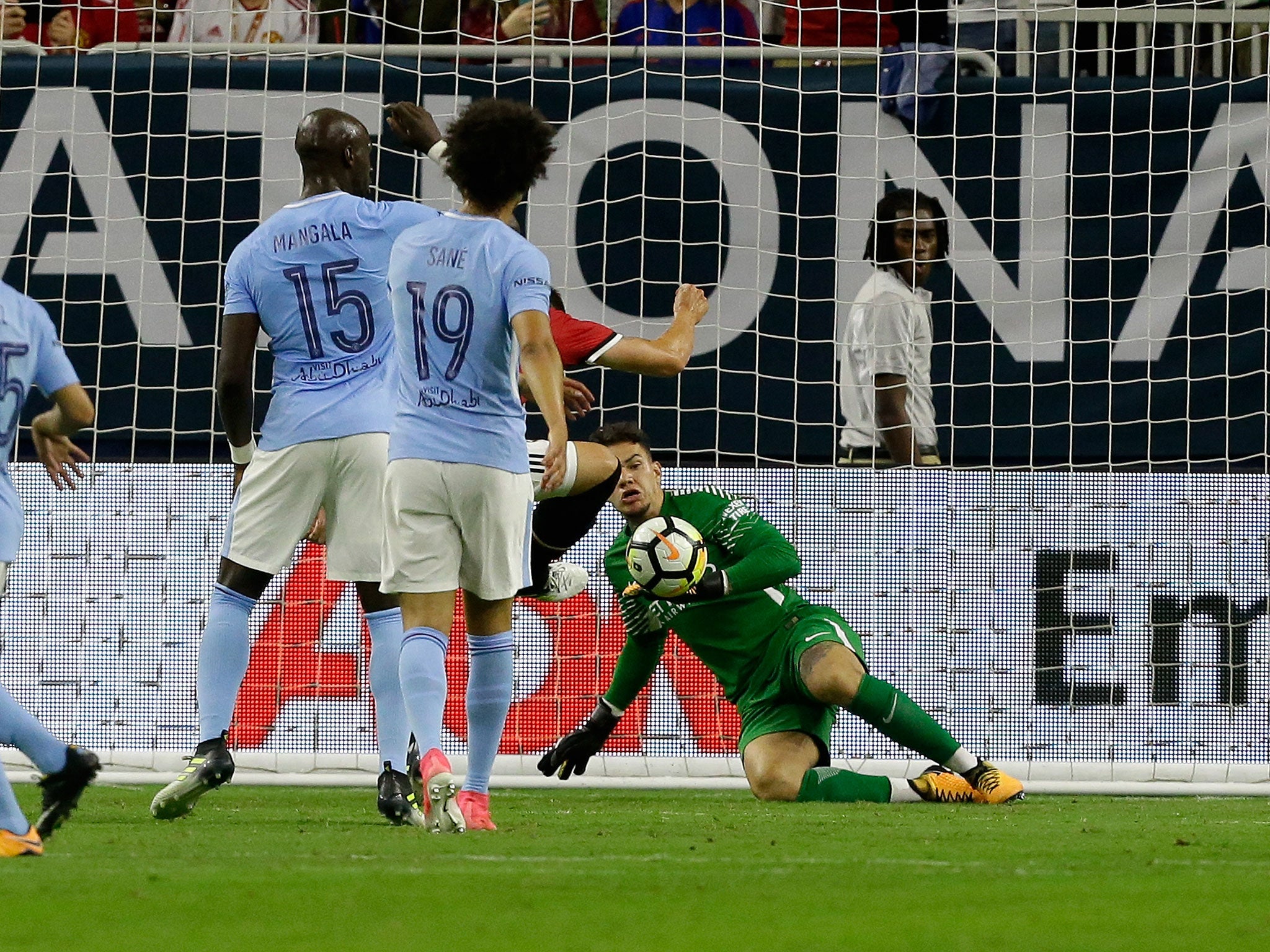 Ederson in action for Manchester City