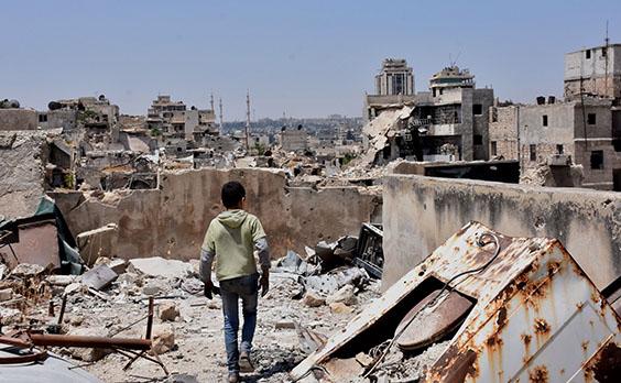 Destruction in East Aleppo, a rebel stronghold until it was taken back by government forces in December 2016