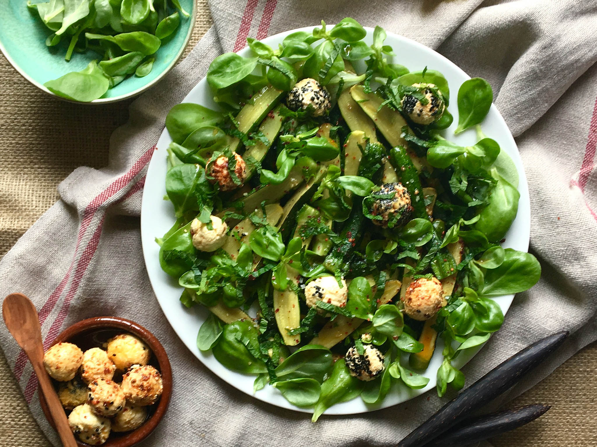 Green with envy: a handful of mint tops off this light dish