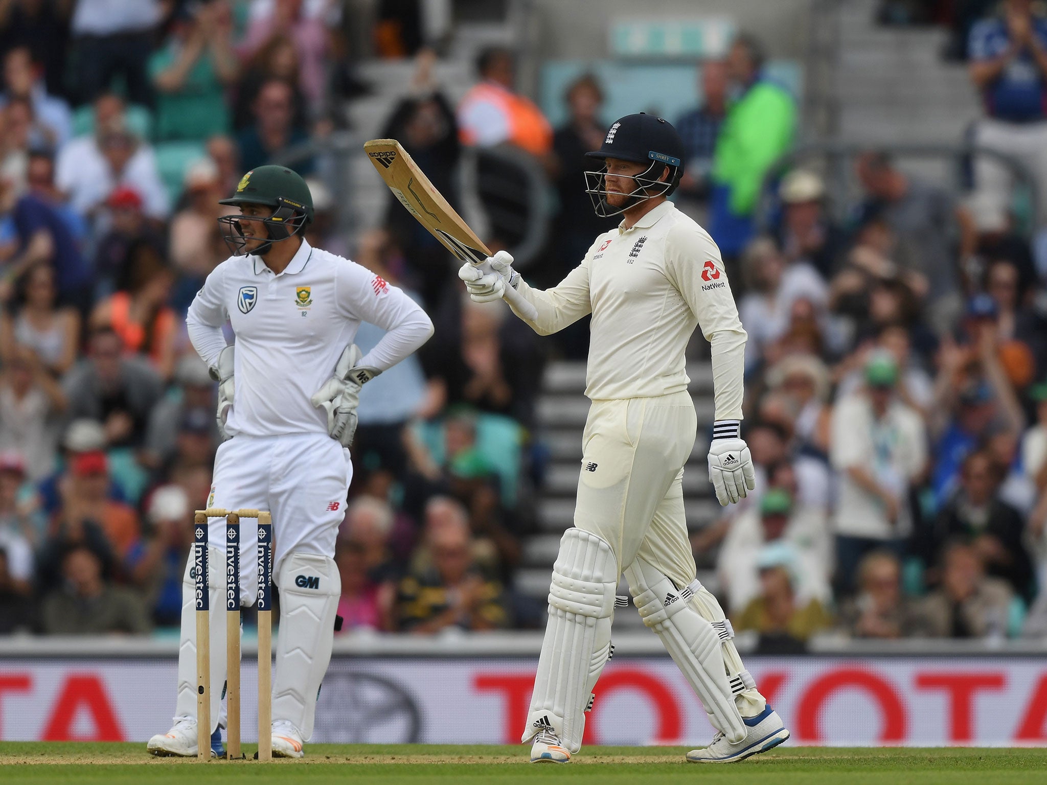 &#13;
Bairstow's half-century helped England to post a target of 492 &#13;