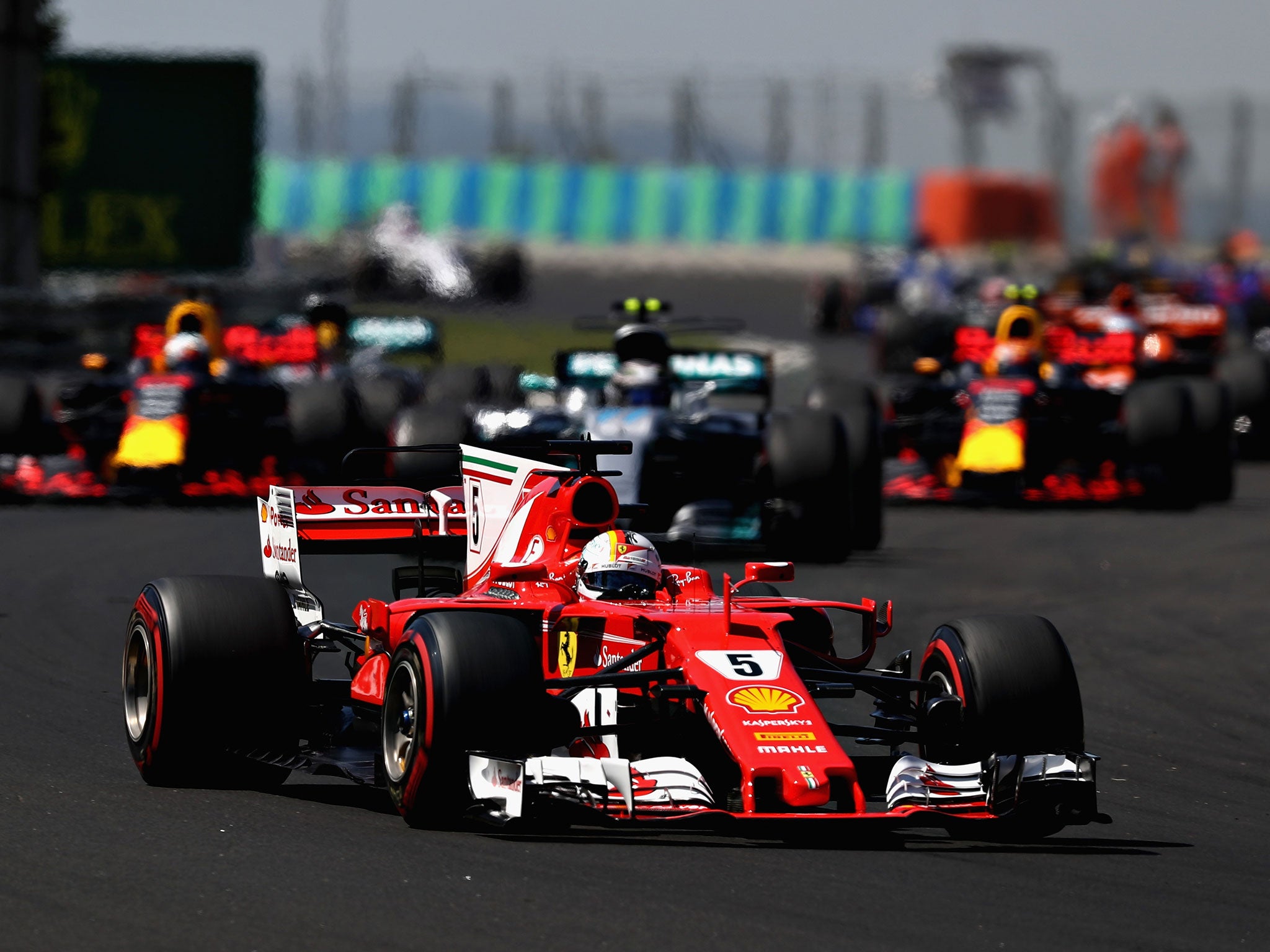 Sebastian Vettel had to endure crooked steering throughout the race