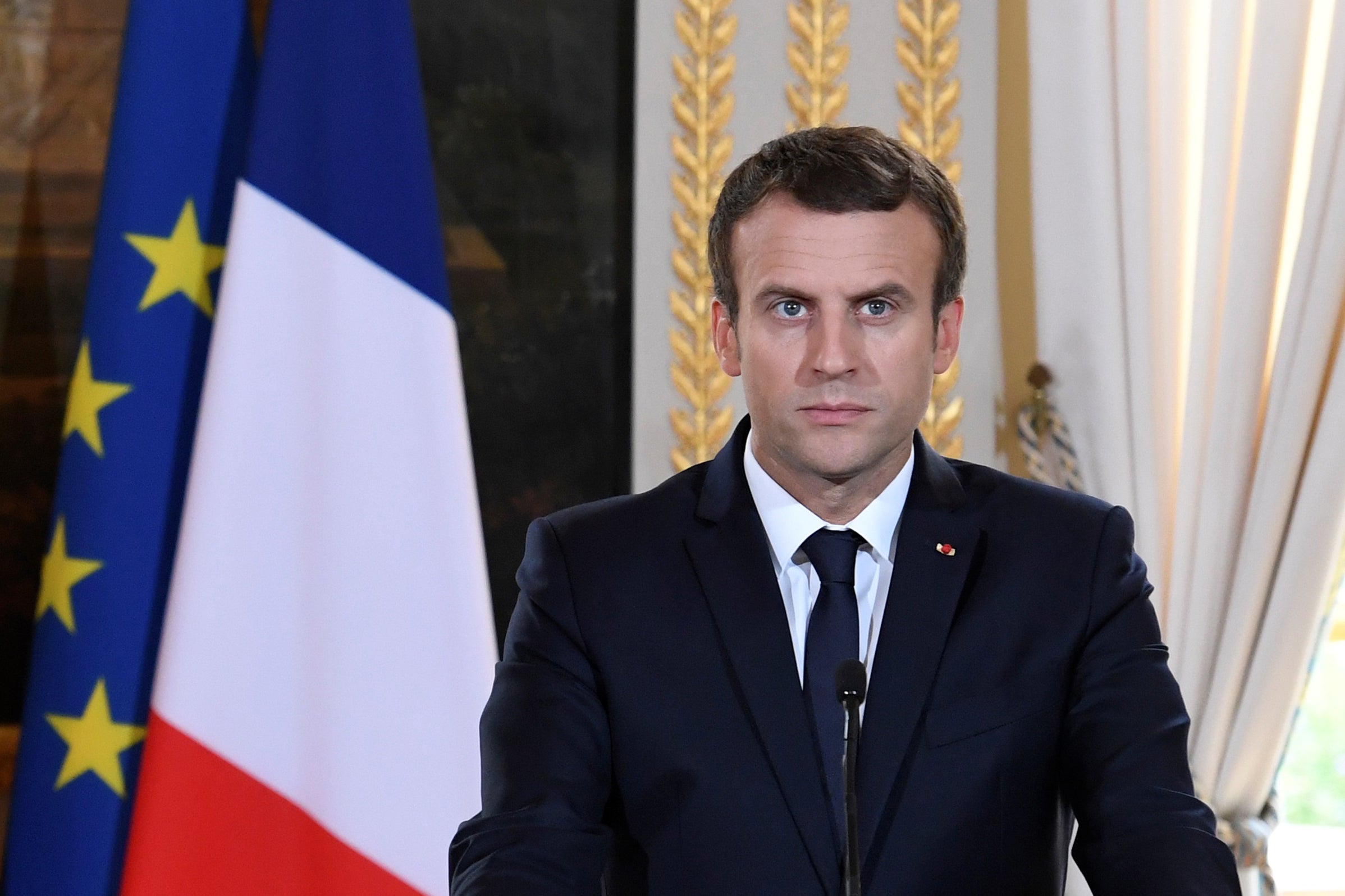 Emmanuel Macron announced the policy in a speech this weekend (FILE)