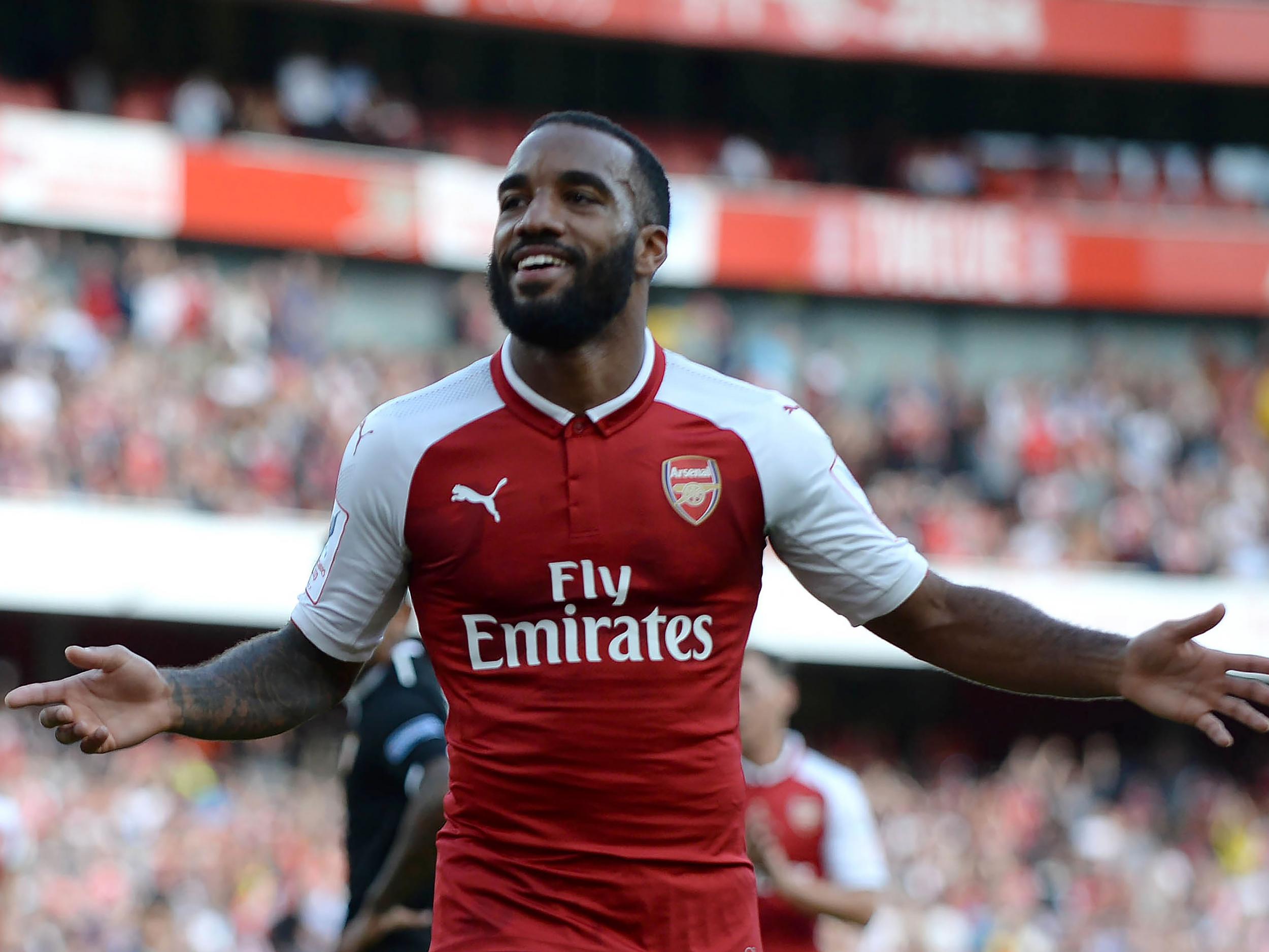 Lacazette scored his first goal at the Emirates