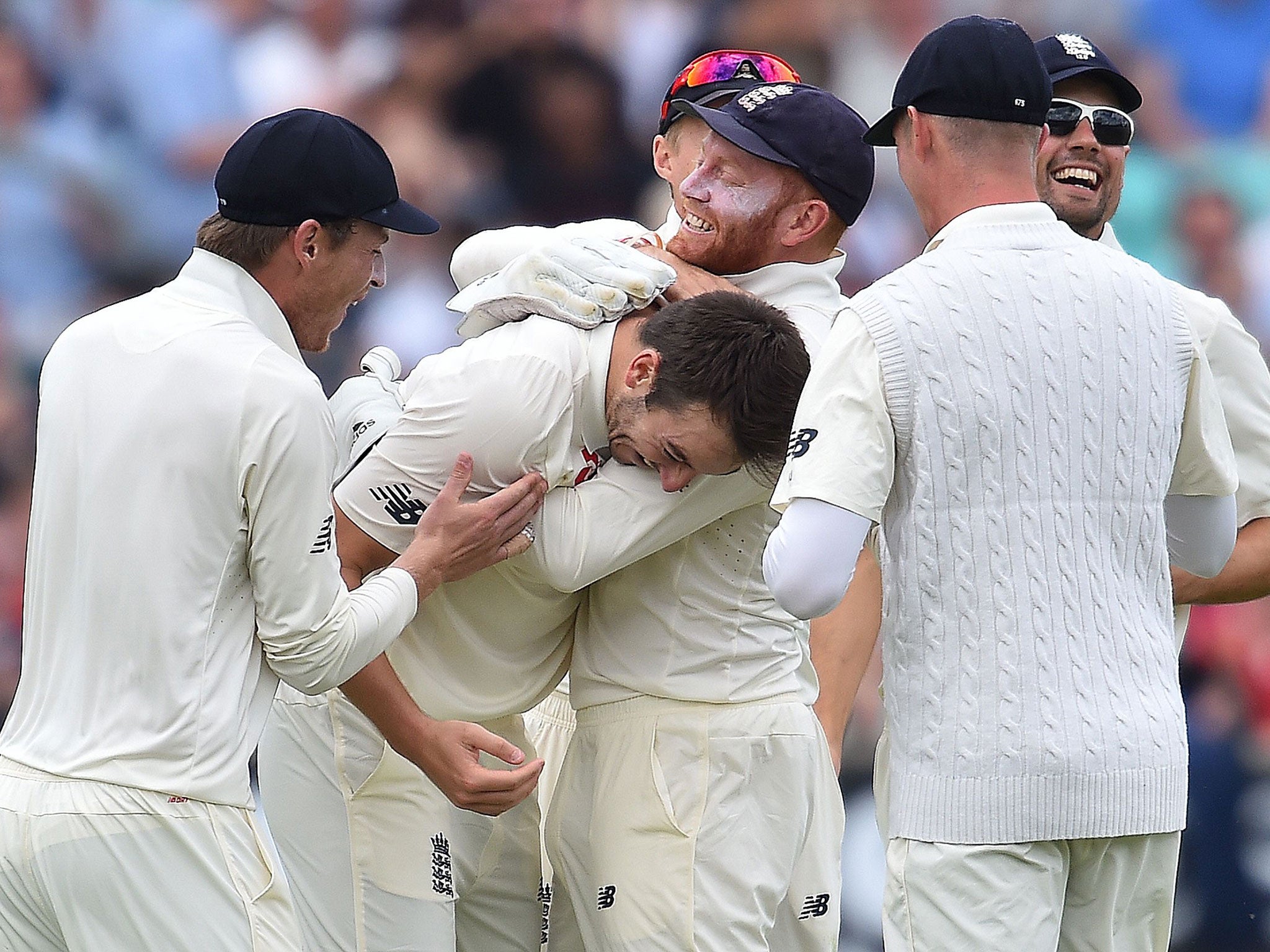 Toby Roland-Jones' two wickets in two balls put England on course for victory