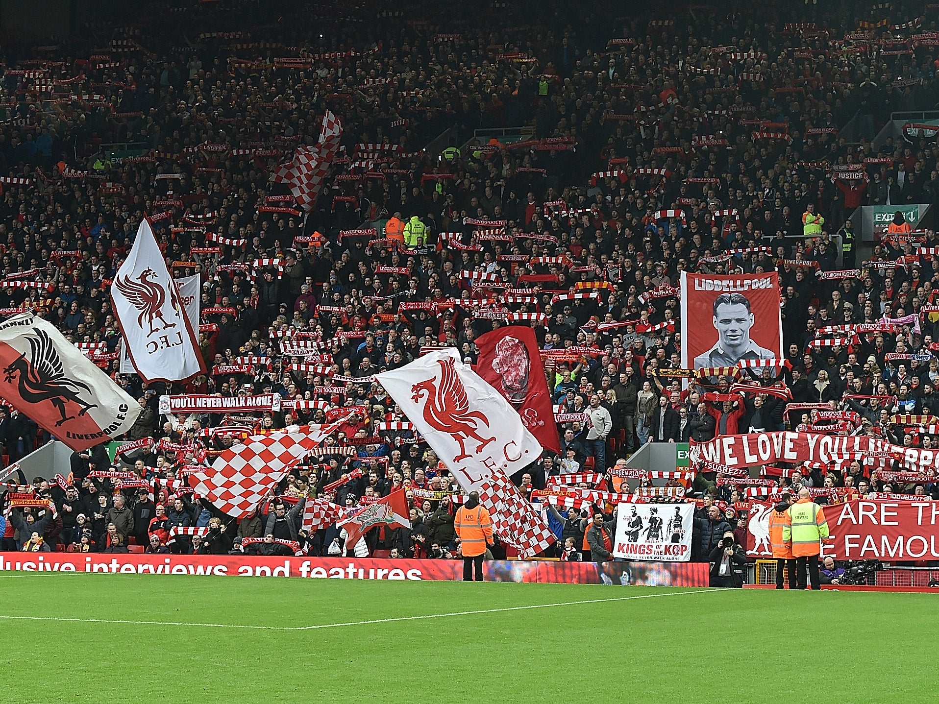 85 per cent of people who stood in the old Kop standing area voted in favour