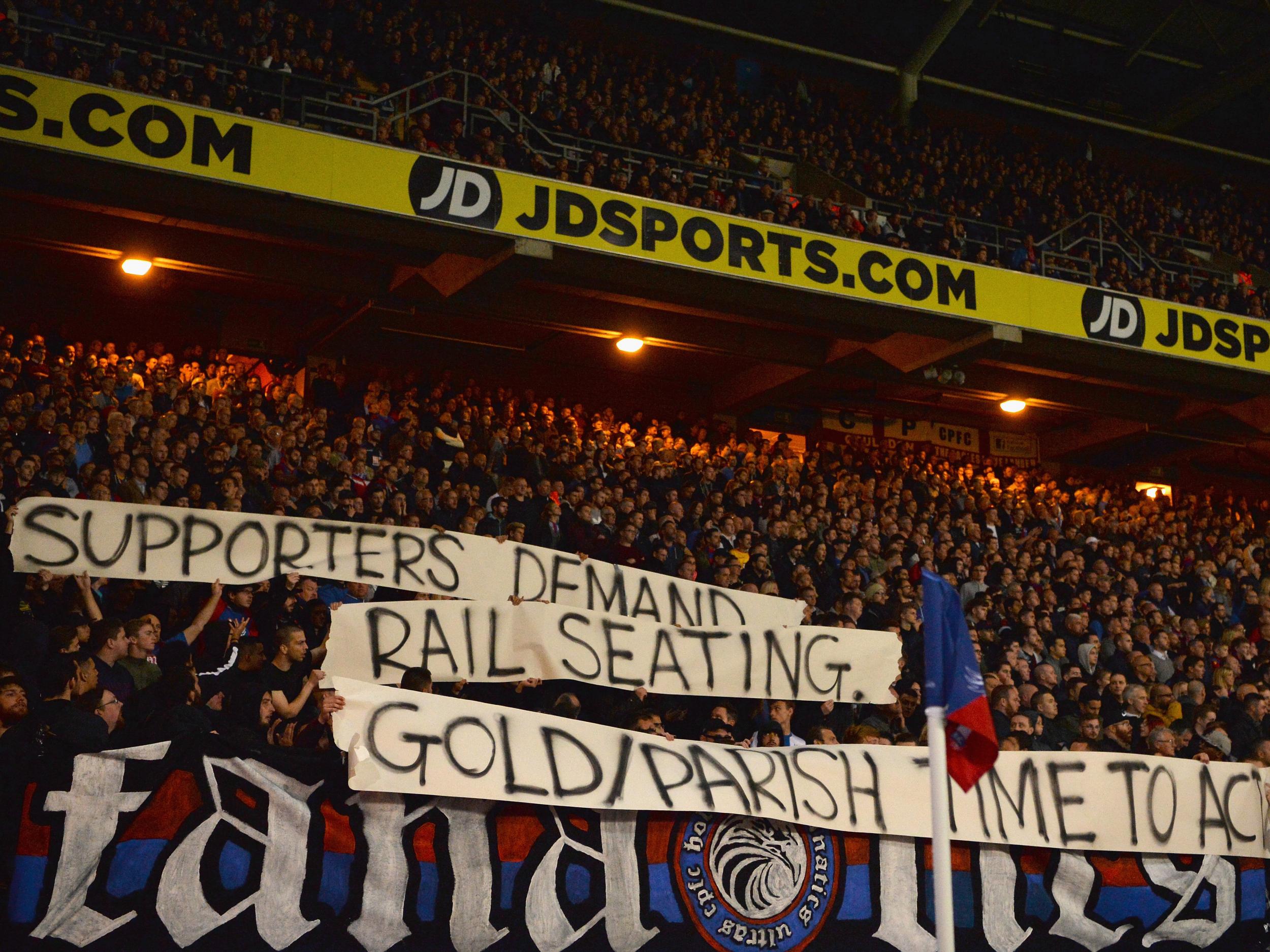 Crystal Palace and West Ham fans called for safe seating to be introduced last season