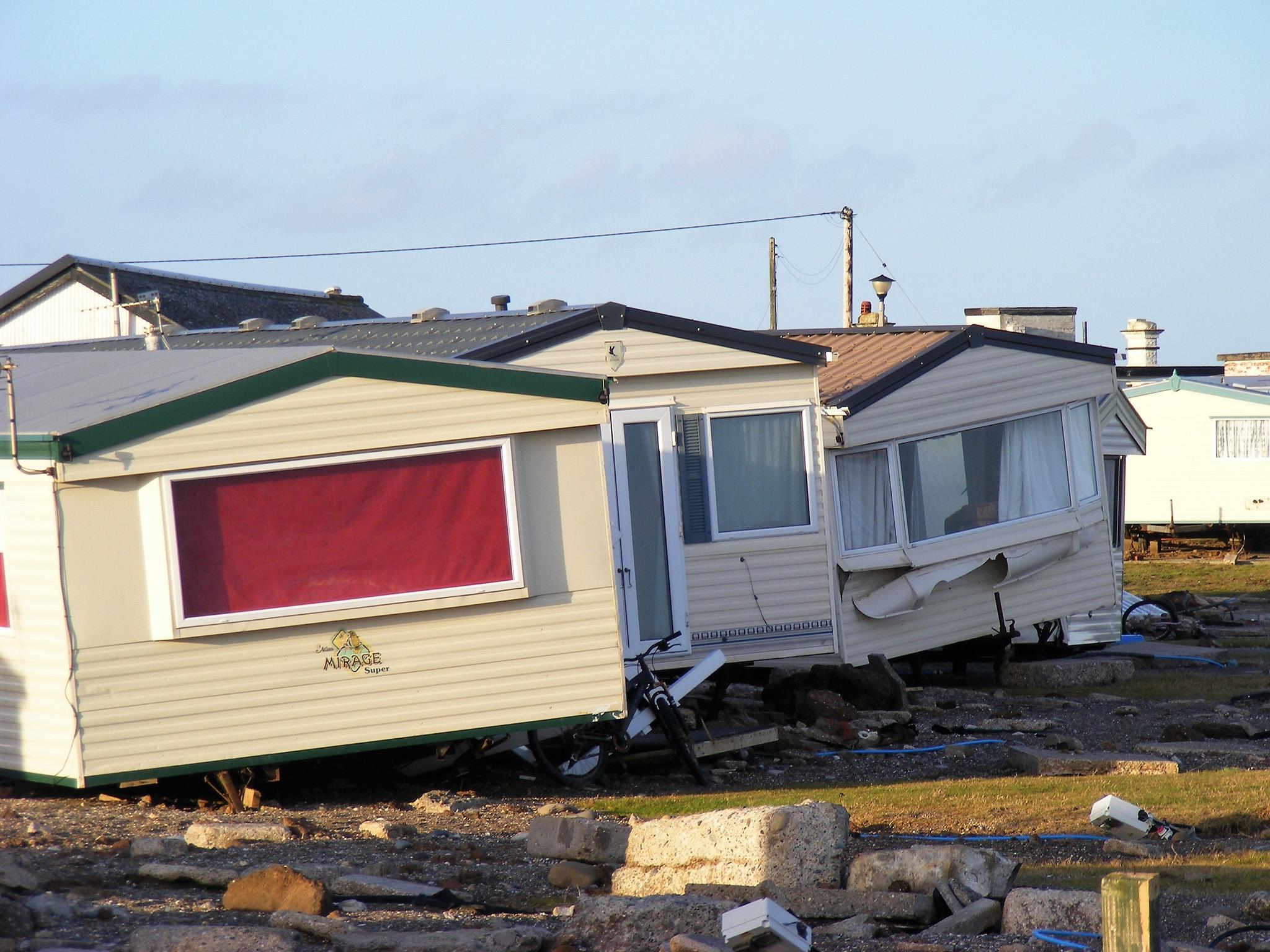 Homes in Kilnsea, Yorkshire, after the 2013 North Sea surge. But is a fairer wind now blowing for statics?