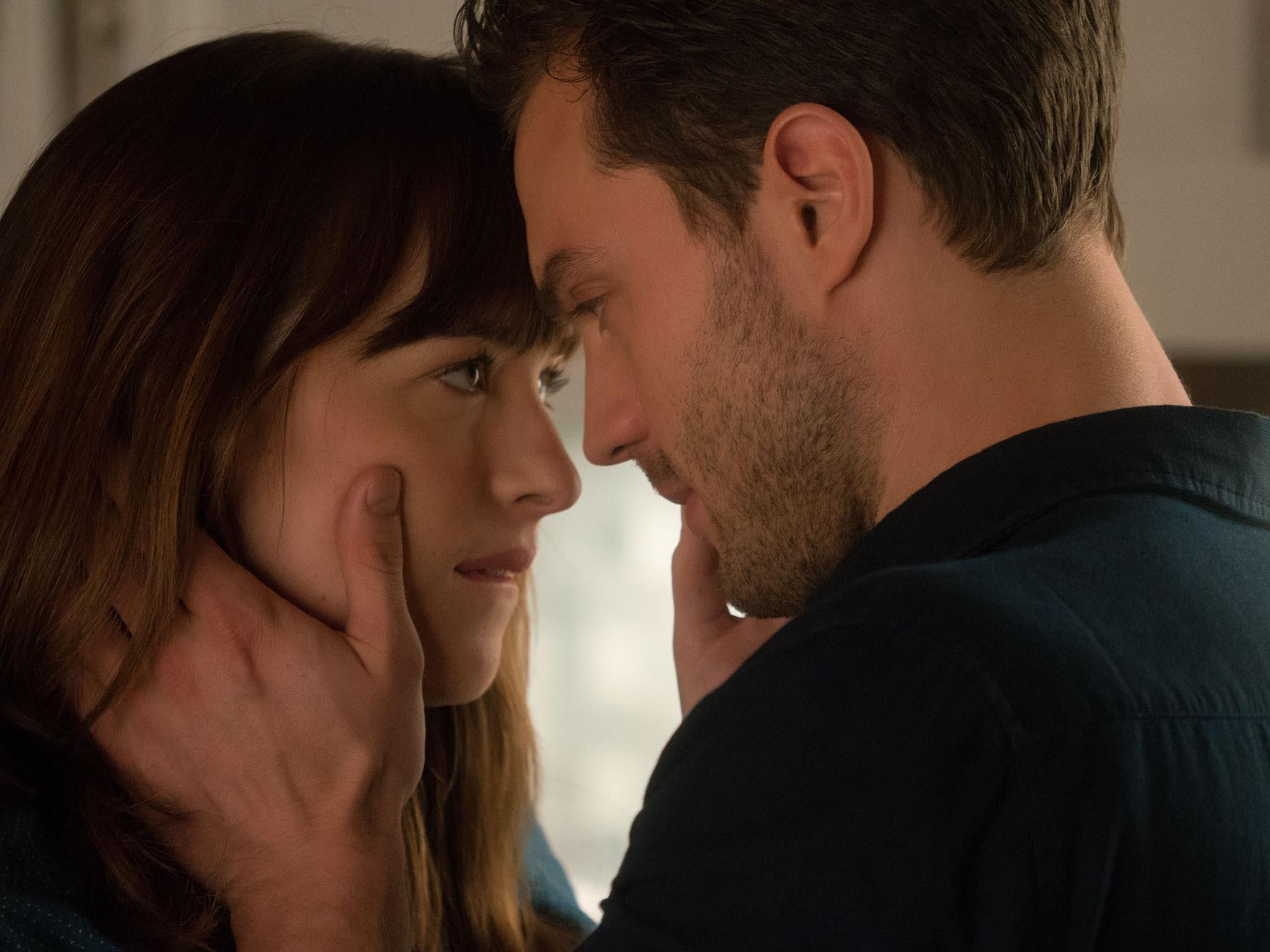 Jamie Dornan and Dakota Johnson in ‘Fifty Shades of Grey’ did not display any believable sexual tension in the film (Rex)