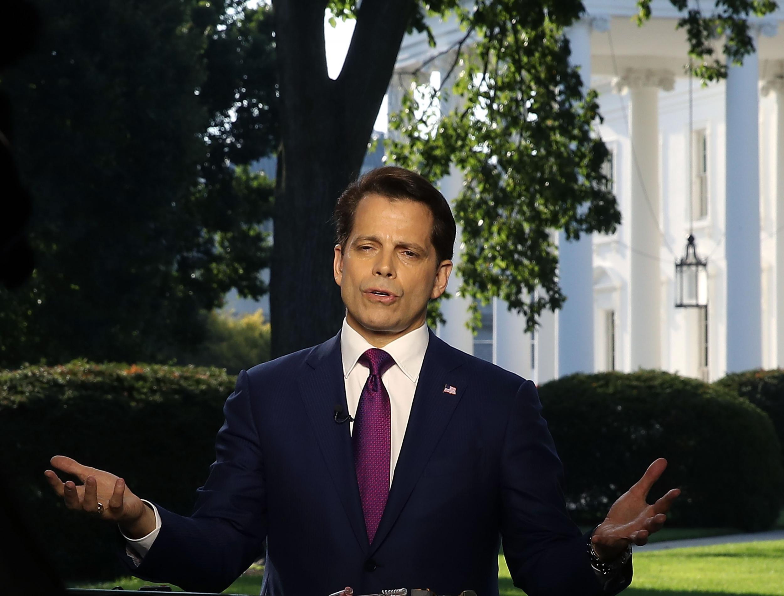 Former White House Communications Director Anthony Scaramucci speaks on a morning television show