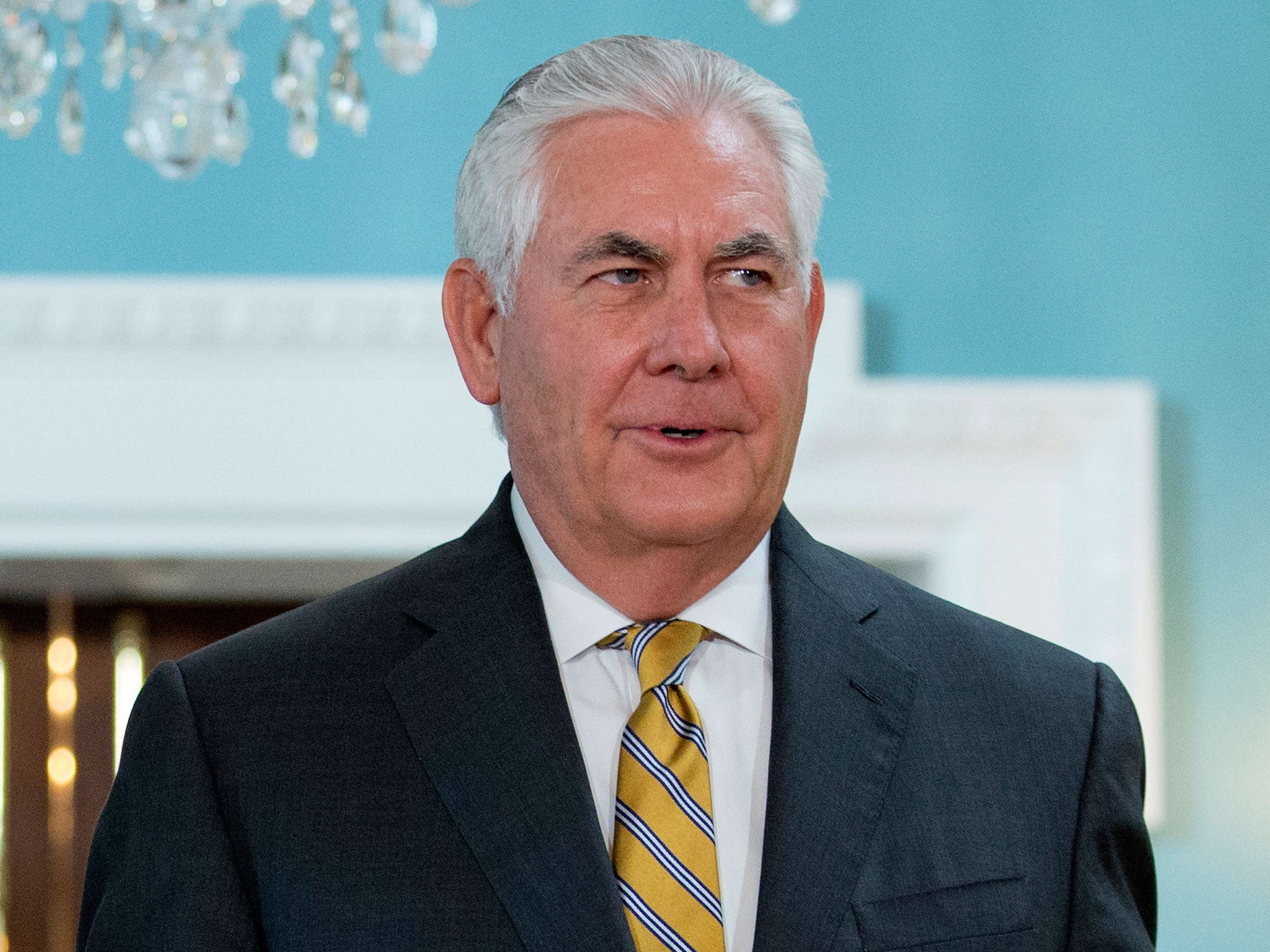 Secretary of State Rex Tillerson at the State Department in Washington