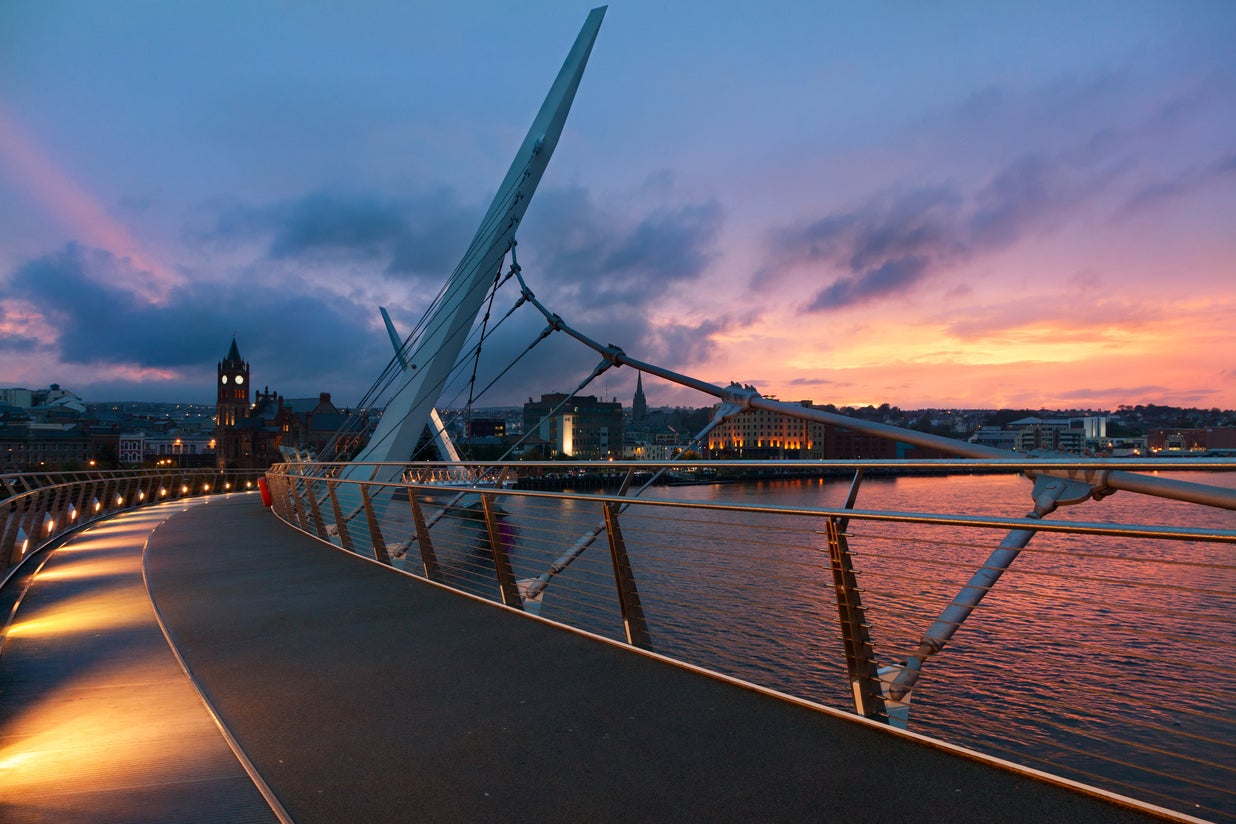 Derry's Peace Bridge connects the east and west of the city