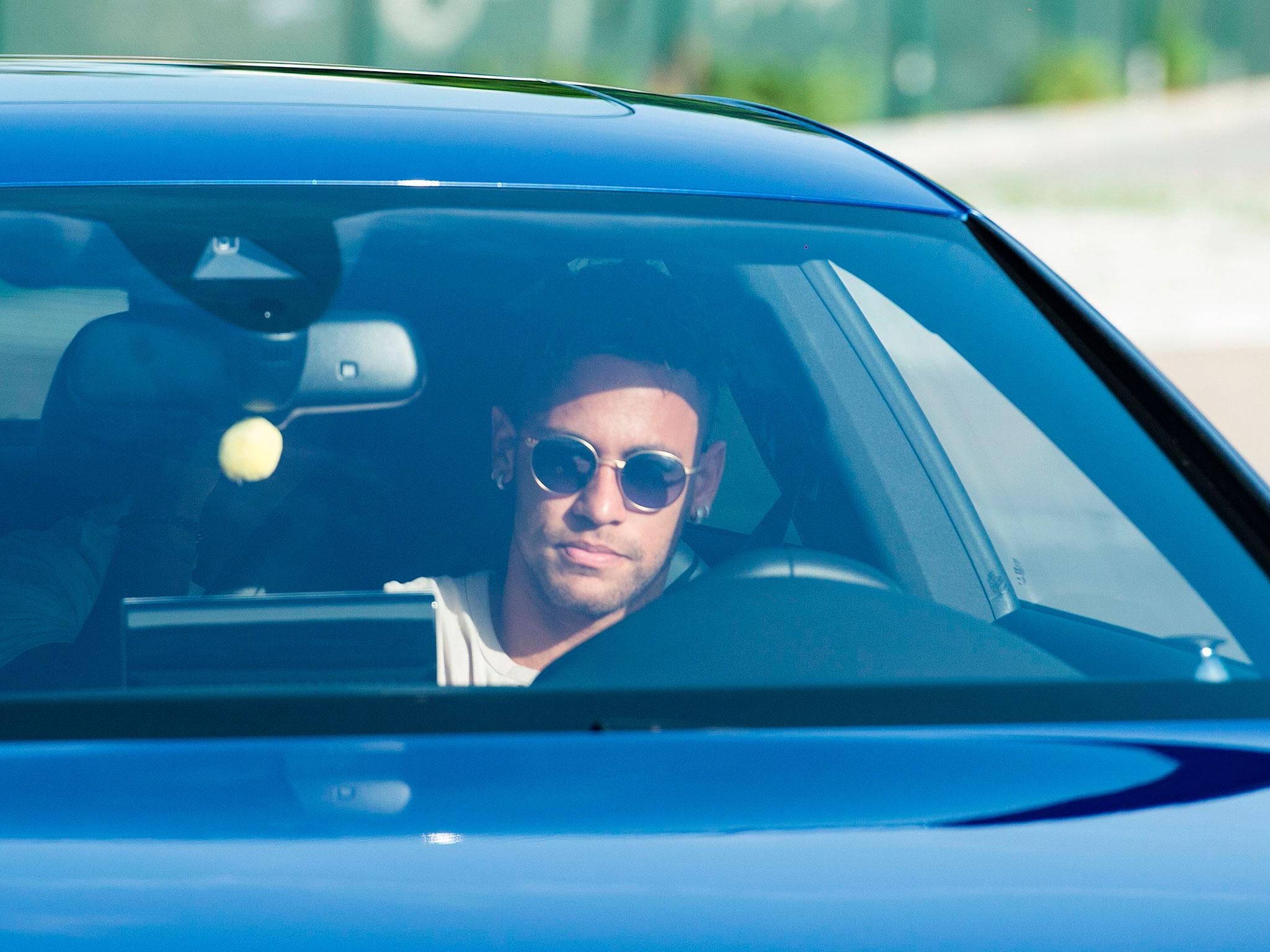 Neymar was seen leaving Barcelona's training ground on Wednesday after saying goodbye