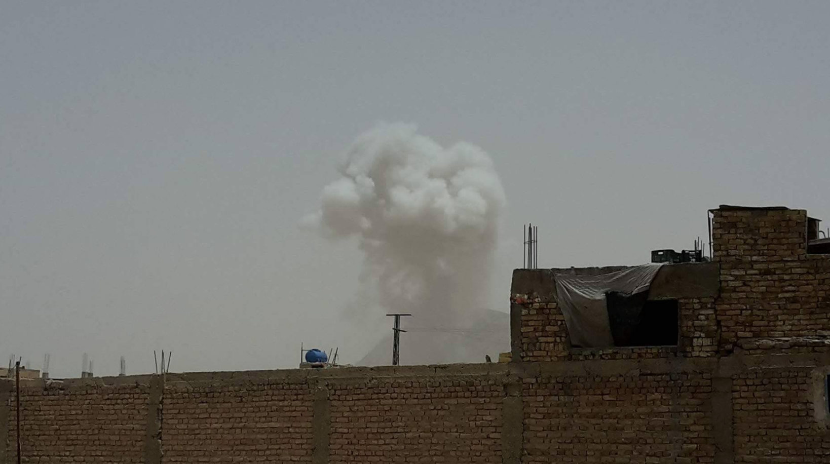 Photo purportedly showing blast which hit a convoy carrying international troops near a major international military base in Kandahar province