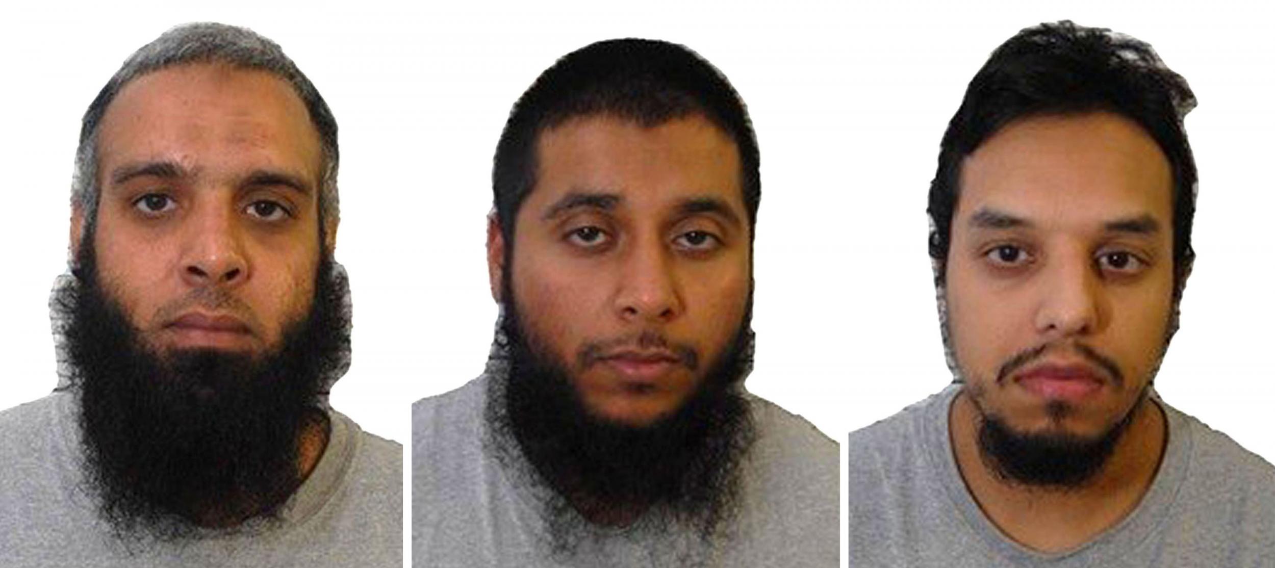 Naweed Ali, Khobaib Hussain and Mohibur Rahman (left to right) who have been found guilty of plotting a Lee Rigby-style attack