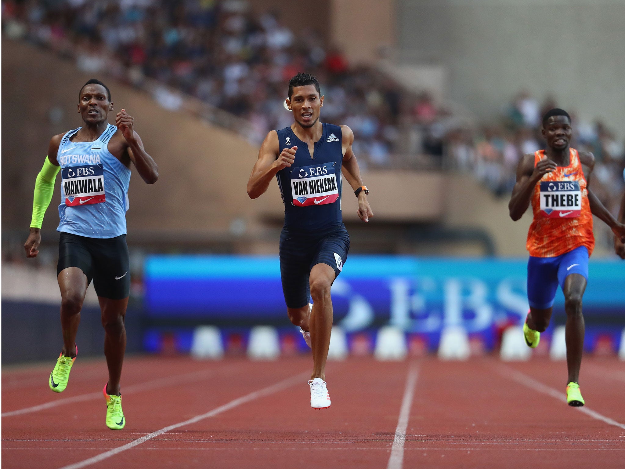 Wayde van Niekerk in action during the 400m at the IAAF Diamond League Meeting Herculis