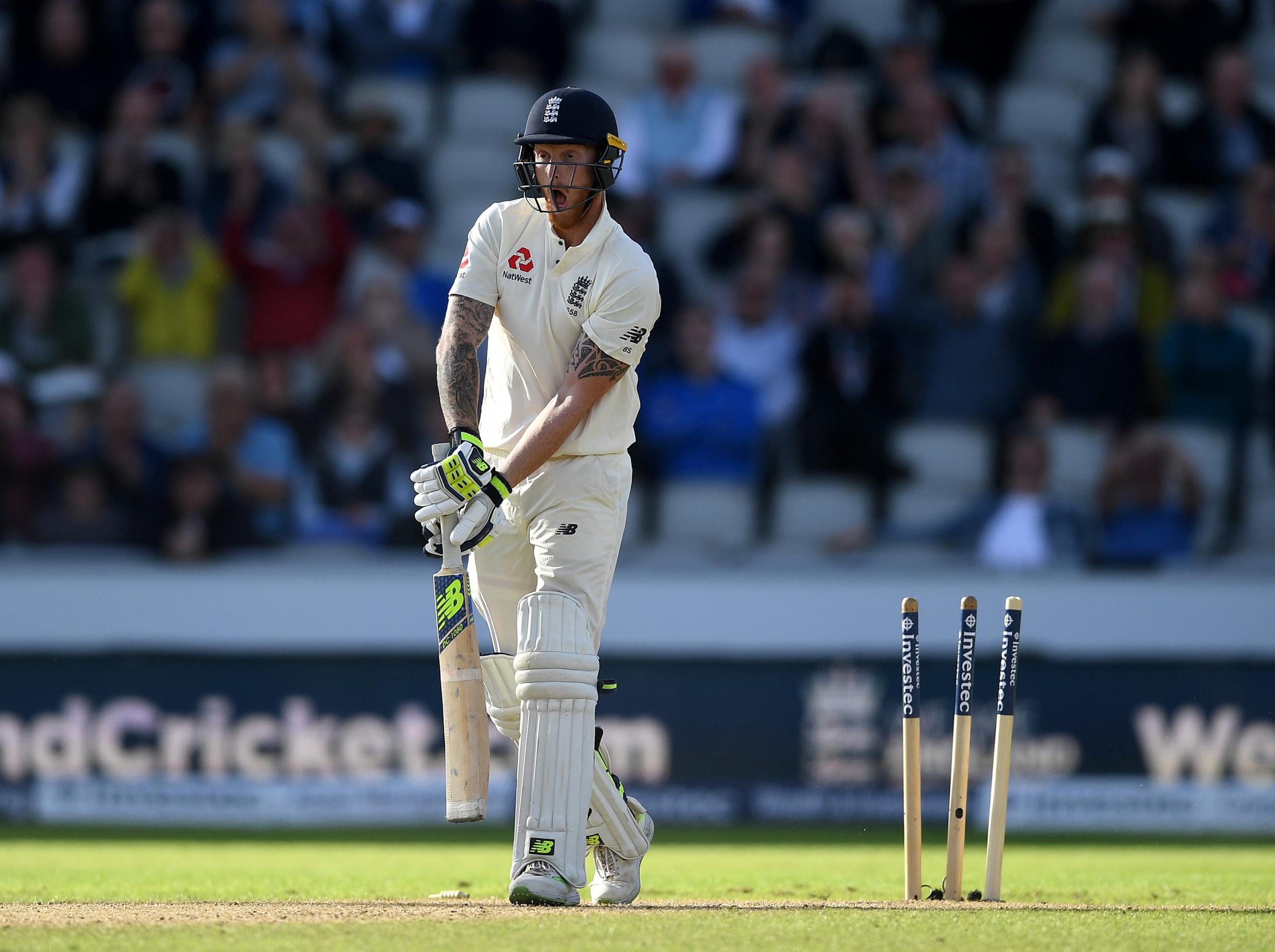 Stokes was bowled for 58 in the penultimate over