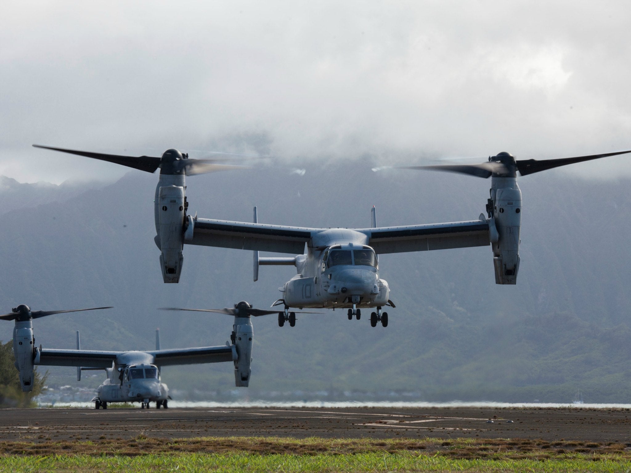 The US military has been in the area for training exercises with their Australian counterparts which have involved the MV-22, also known as an Osprey