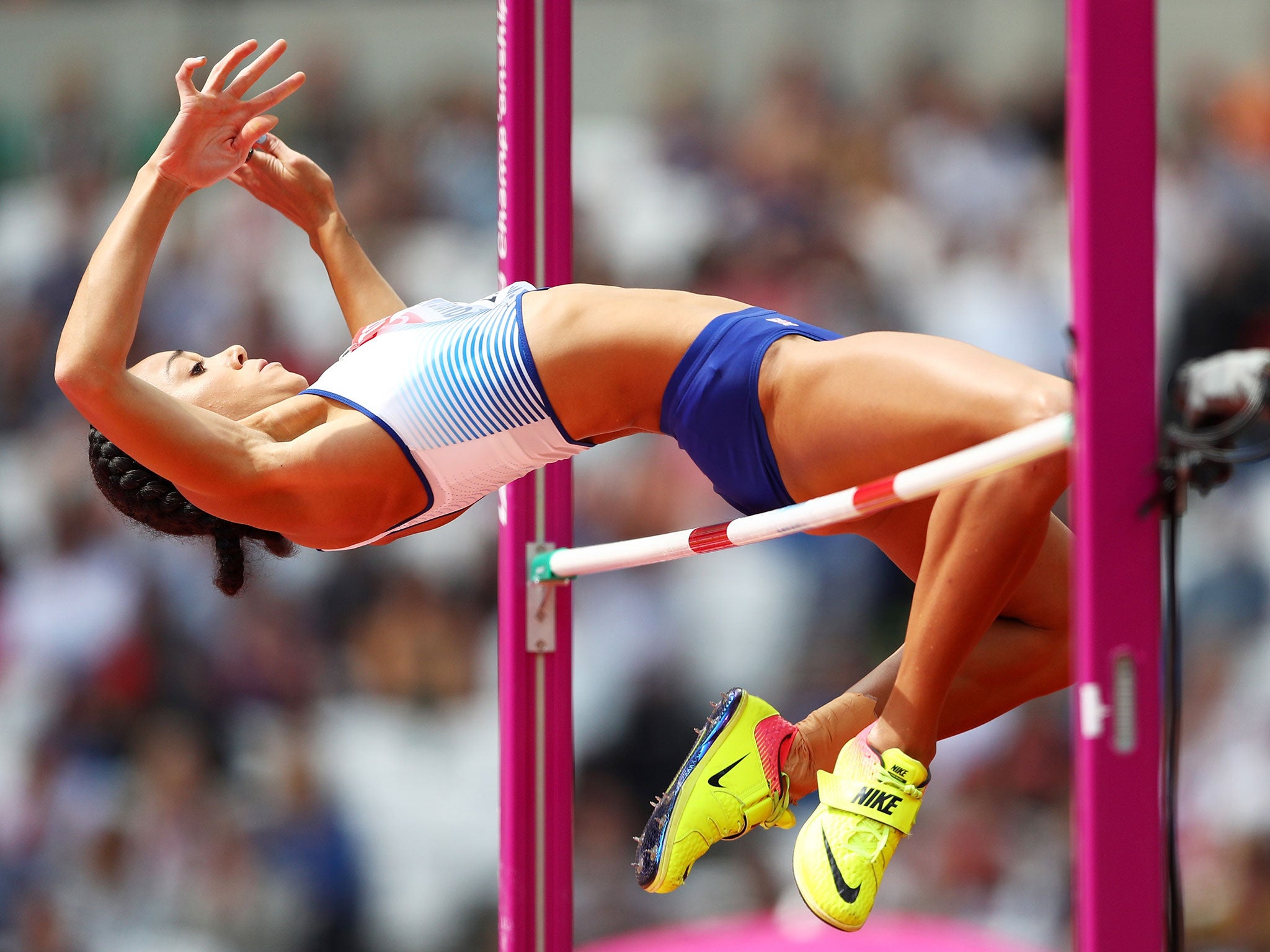 The Briton in action during Saturday's high jump