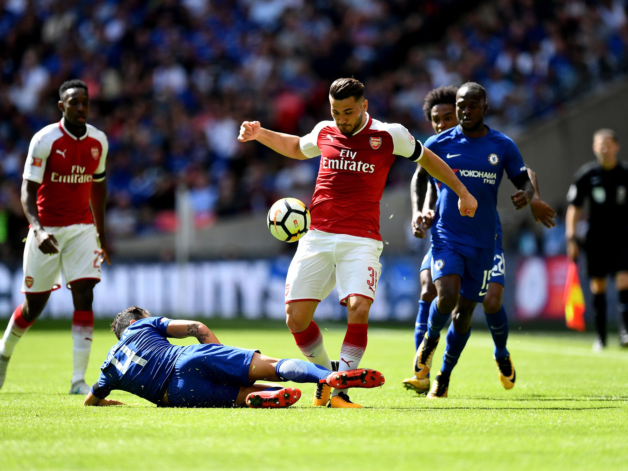 Sead Kolasinac in action for Arsenal