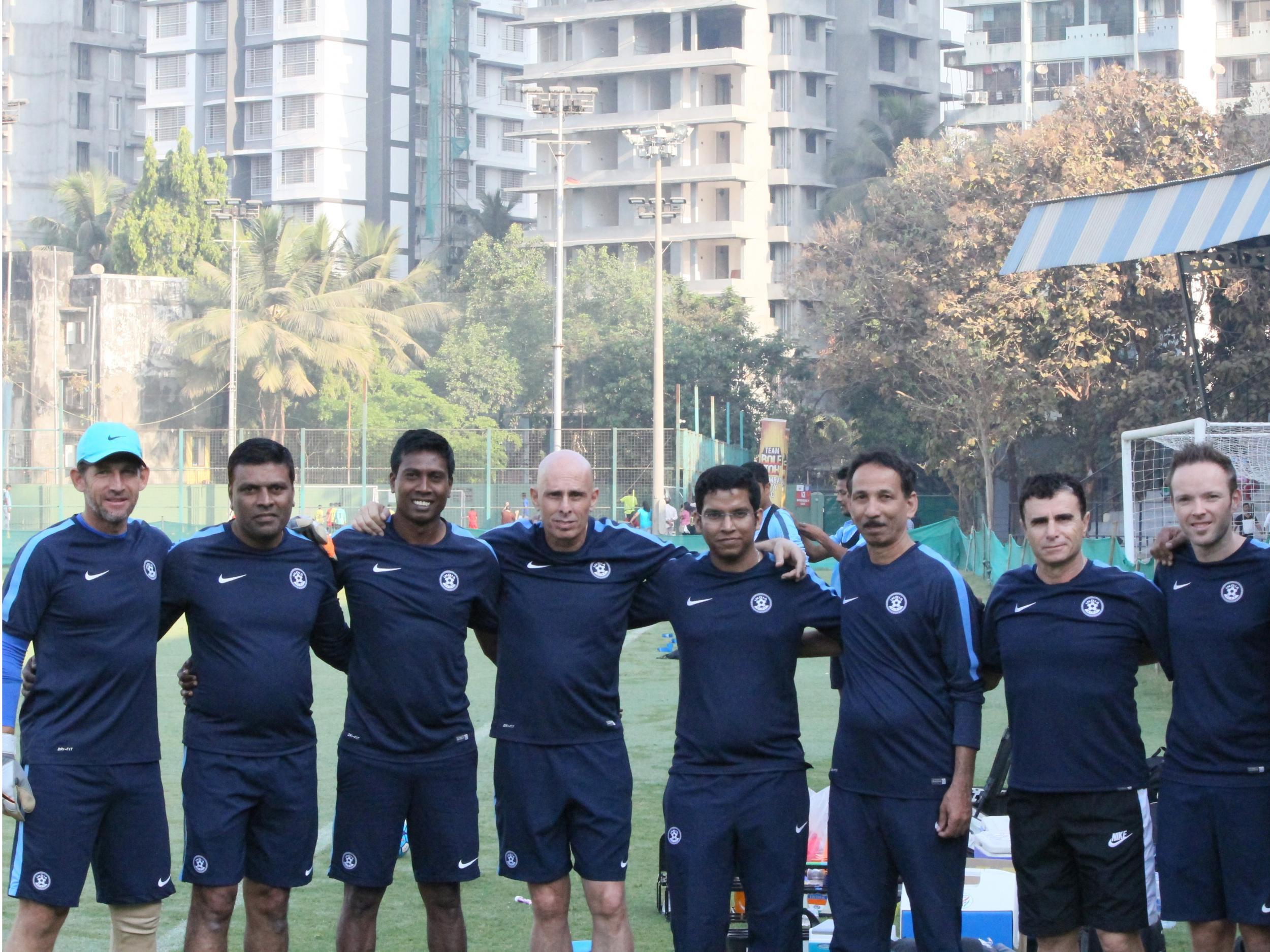 Constantine with his India coaching staff