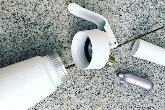 Rebecca Burger's family posted a picture of the type of whipped cream dispenser that killed the fitness blogger