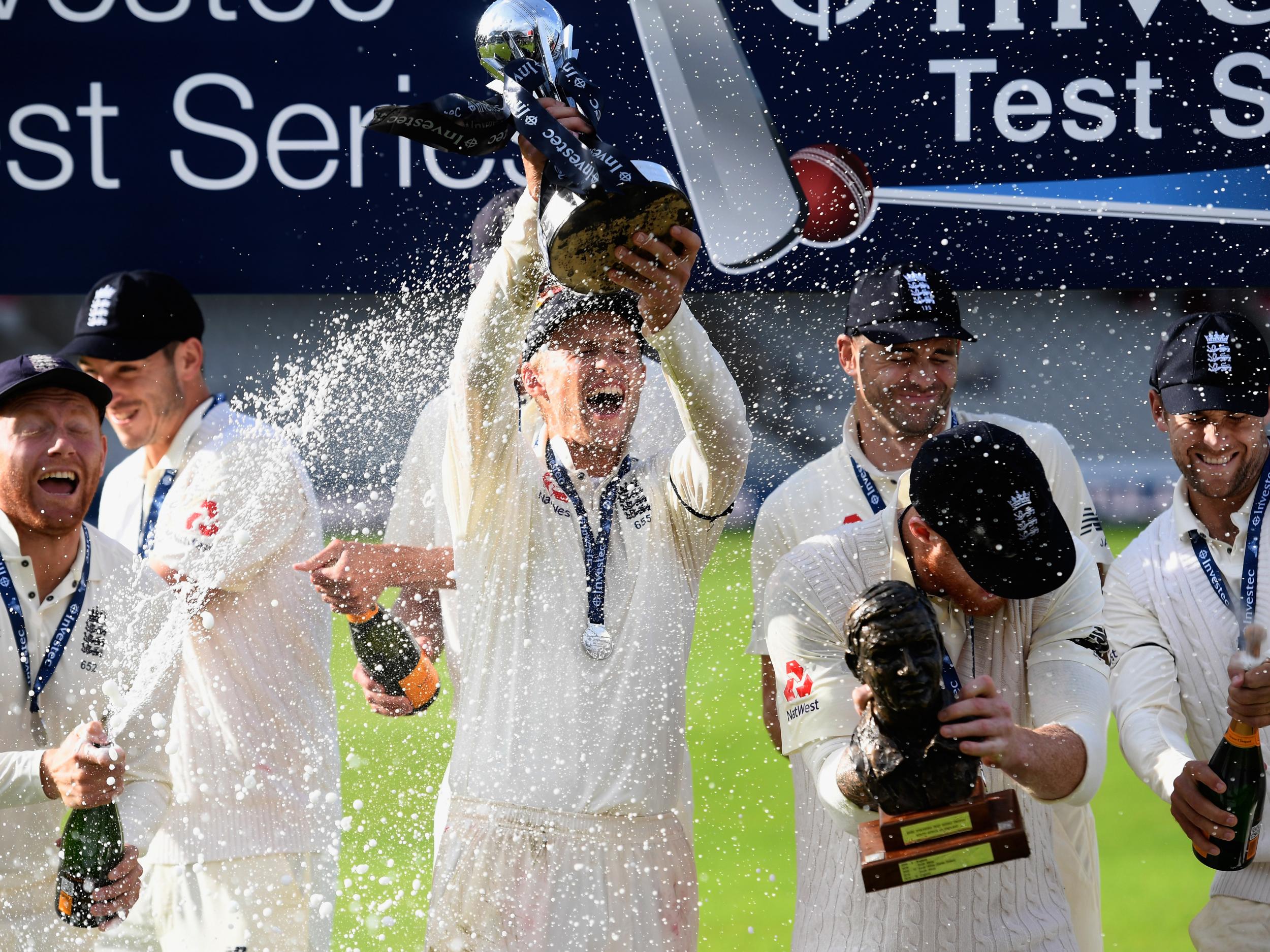 &#13;
Joe Root celebrated his first Test series win earlier this month &#13;