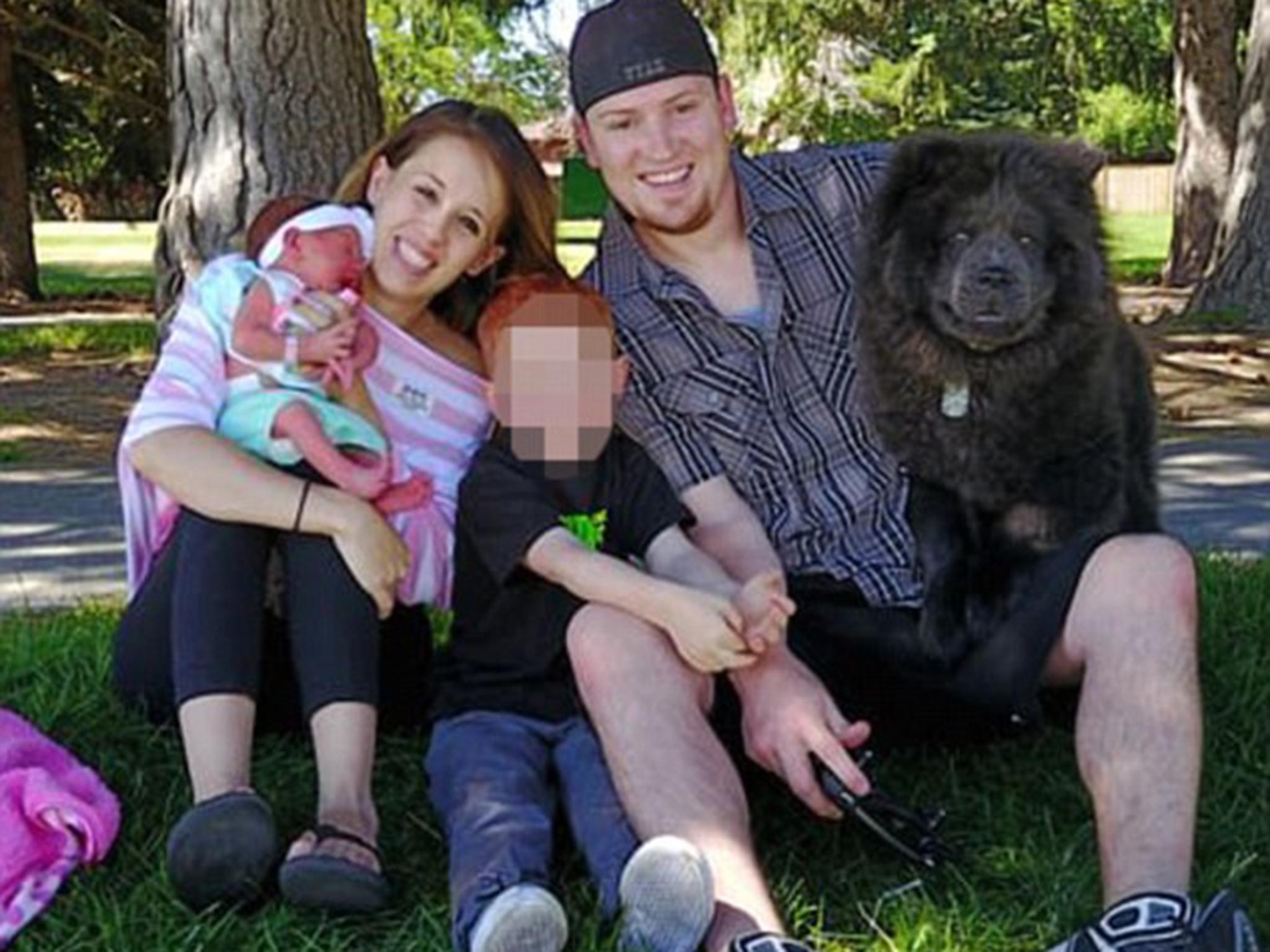 Stephanie and Jake Jensen with their daughter and Jake’s son