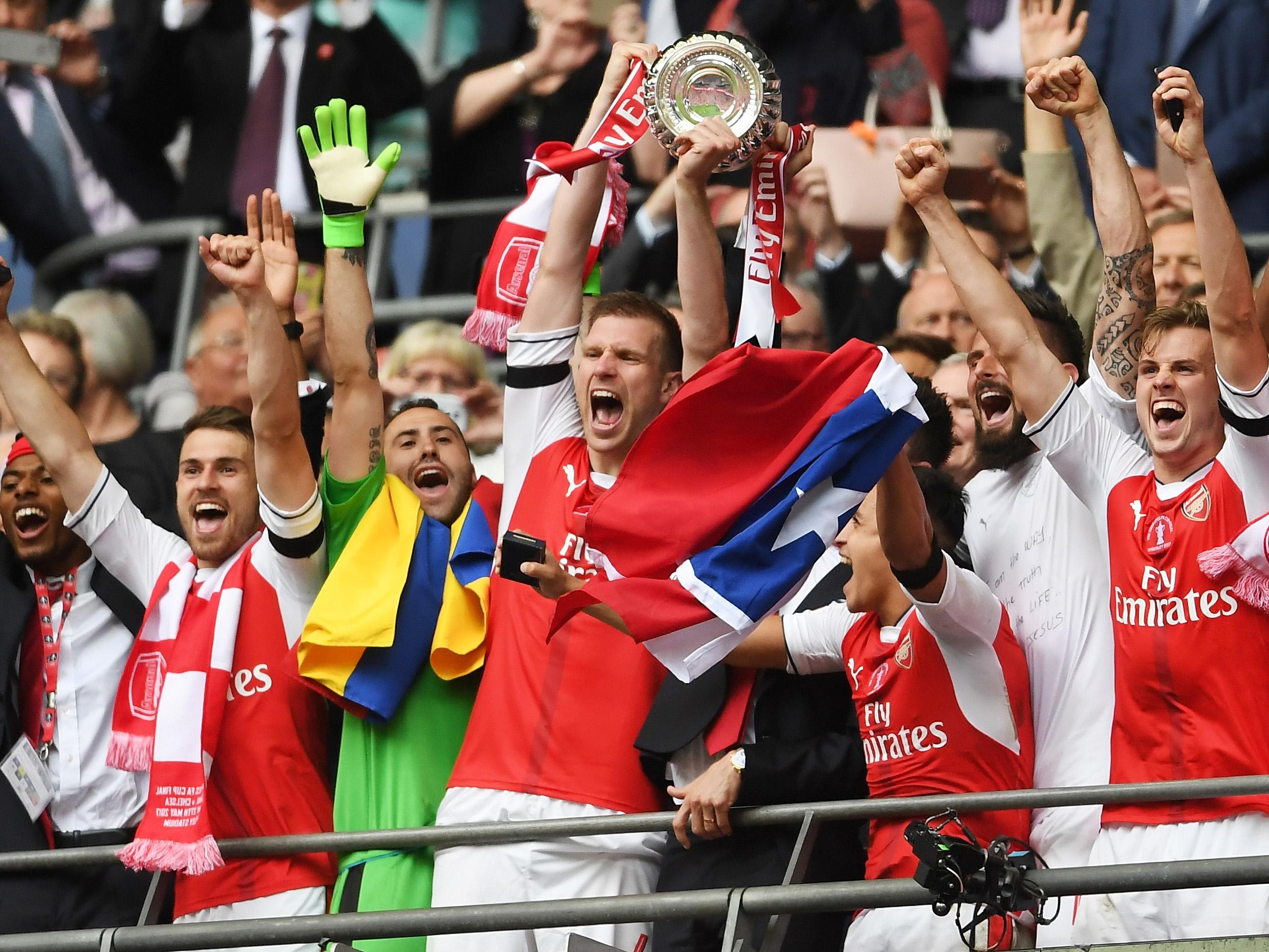 Per Mertesacker won three FA Cups during his time at Arsenal (Getty)