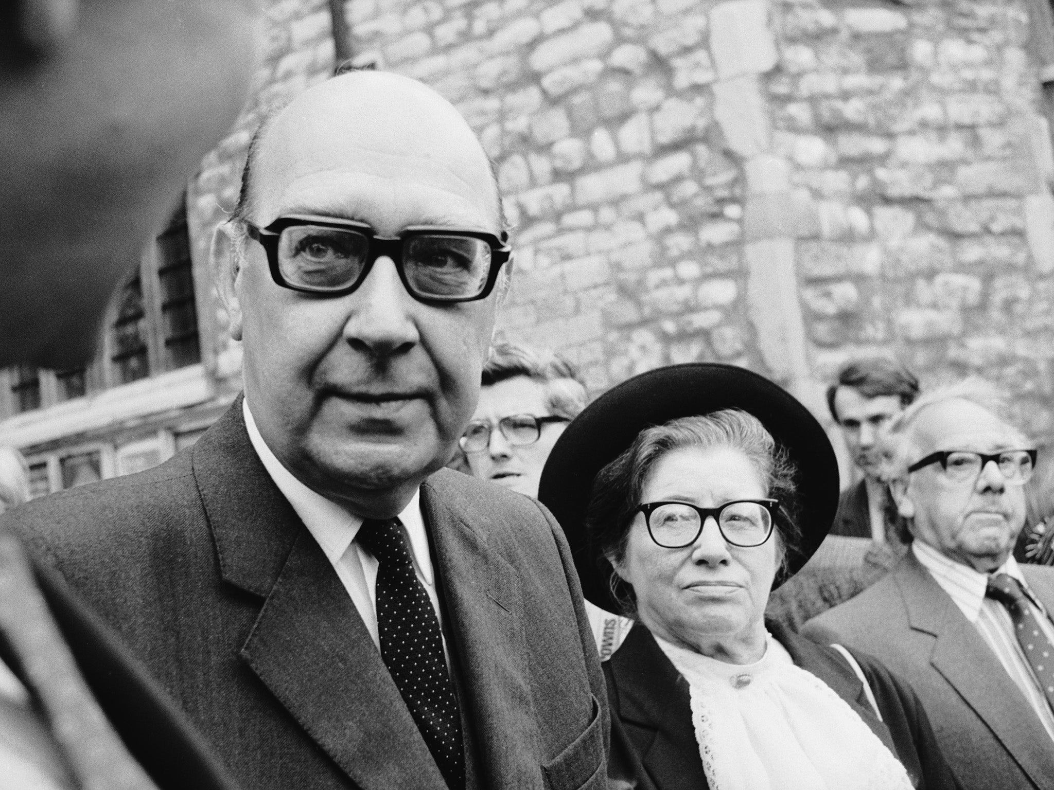 Larkin with his muse and mistress Monica Jones in 1984, at Sir John Betjeman’s memorial service