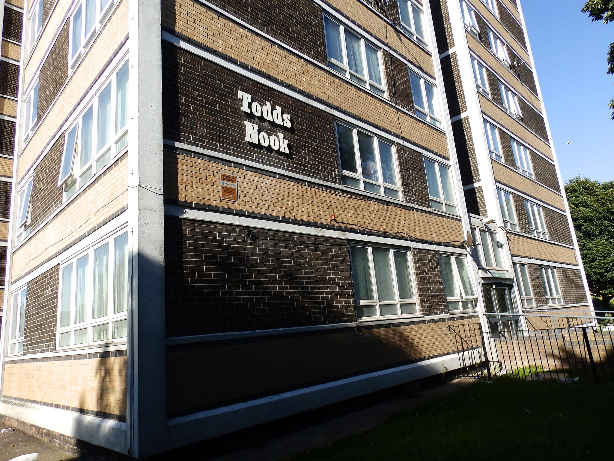 Toods Nook in Newcastle, where 'sex parties' were held by a grooming gang in a top floor flat