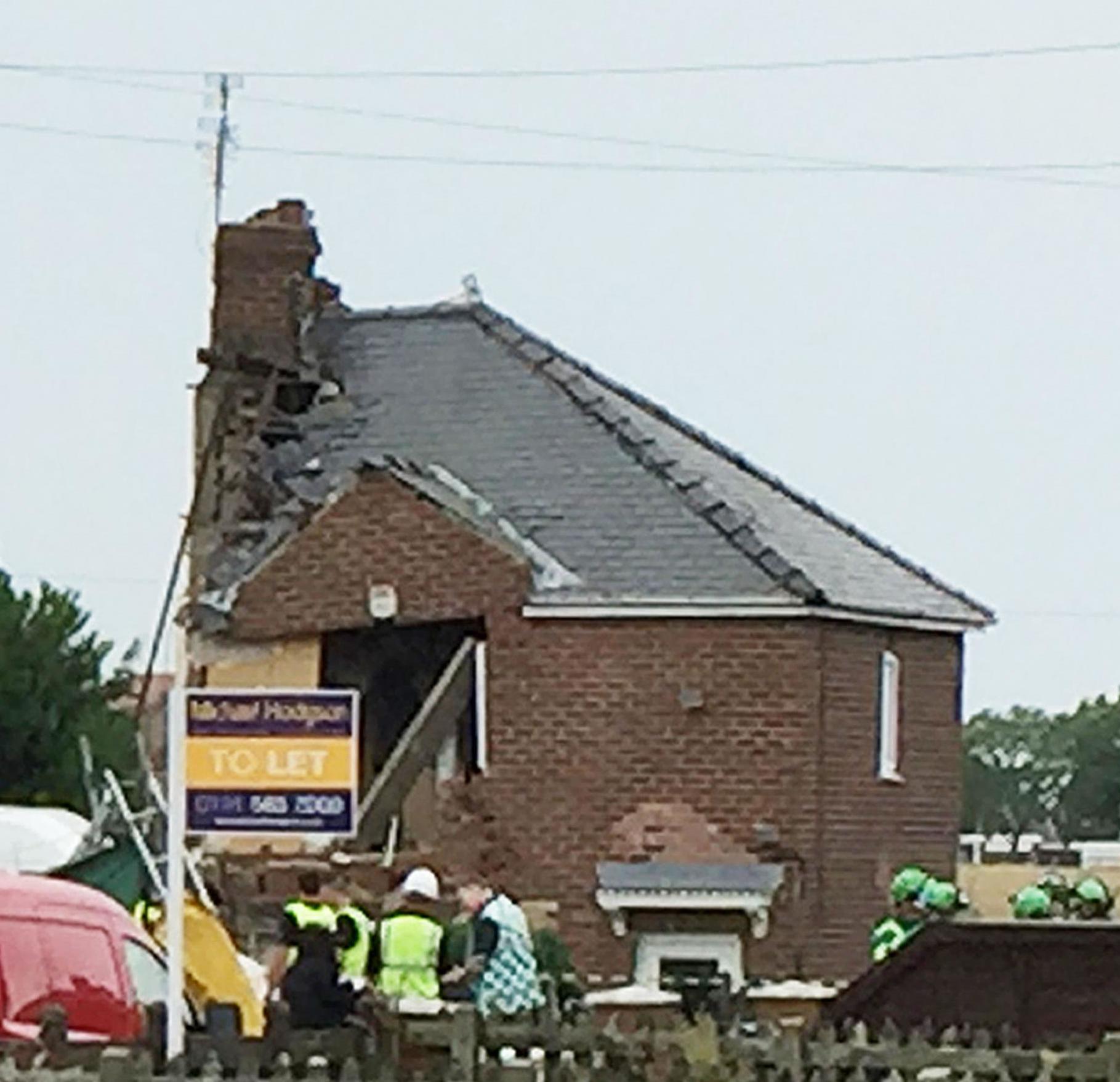 One house was completely obliterated by the blast