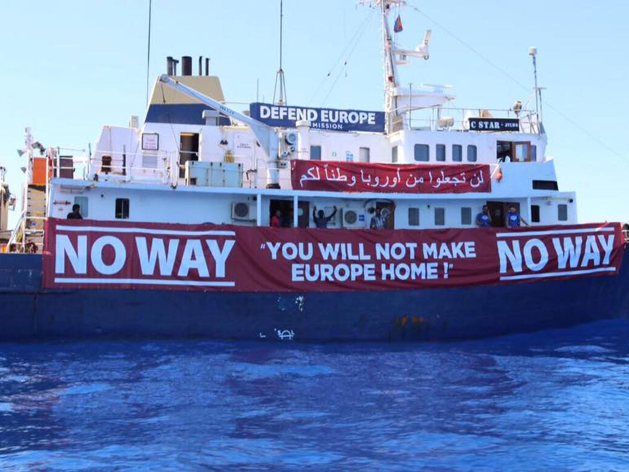 The Defend Europe group said that help was not needed when a migrant rescue ship went to its aid